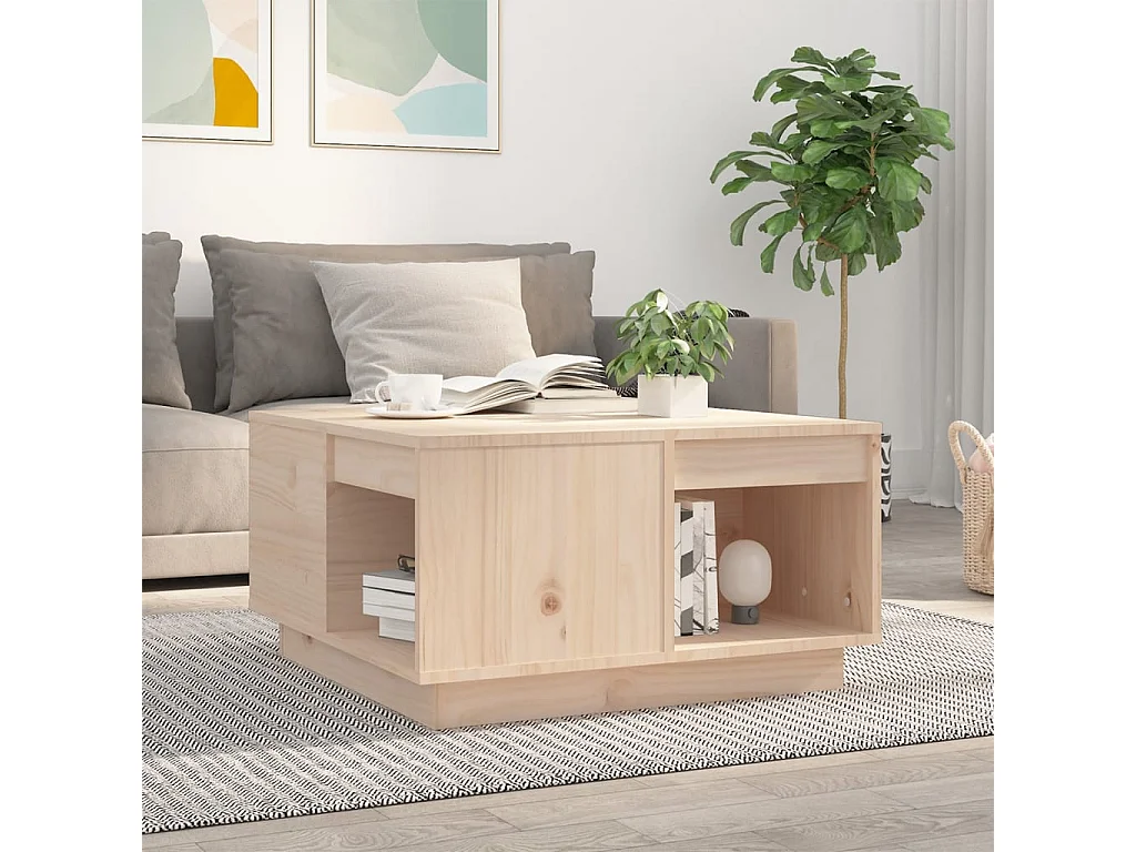 Tavolino 60x61x32,5 cm Legno massello di pino