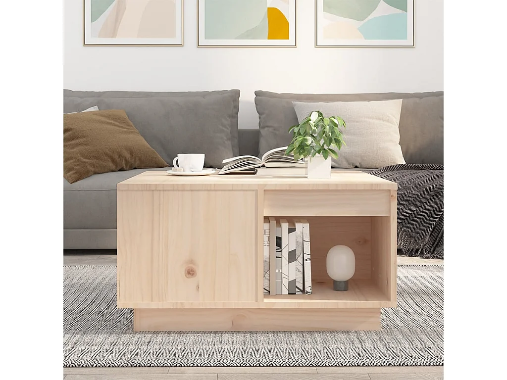 Tavolino 60x61x32,5 cm Legno massello di pino