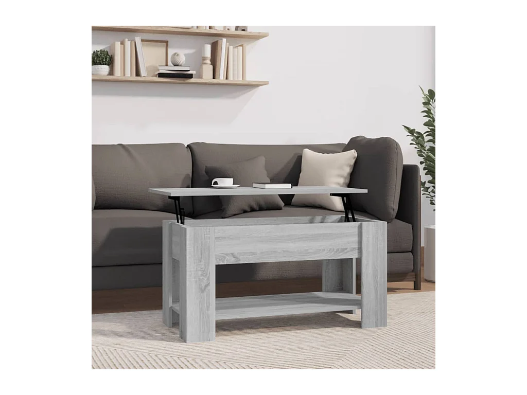 Table basse Sonoma gris 101x49x52 cm Bois d'ingénierie