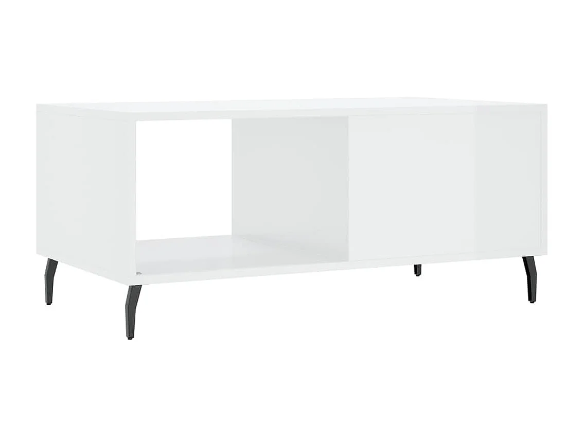 Table basse Blanc brillant 90x50x40 cm Bois d'ingénierie