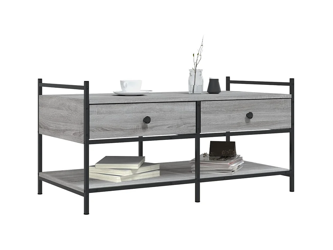 Sonoma salontafel grijs 99x50x50 cm bewerkt hout