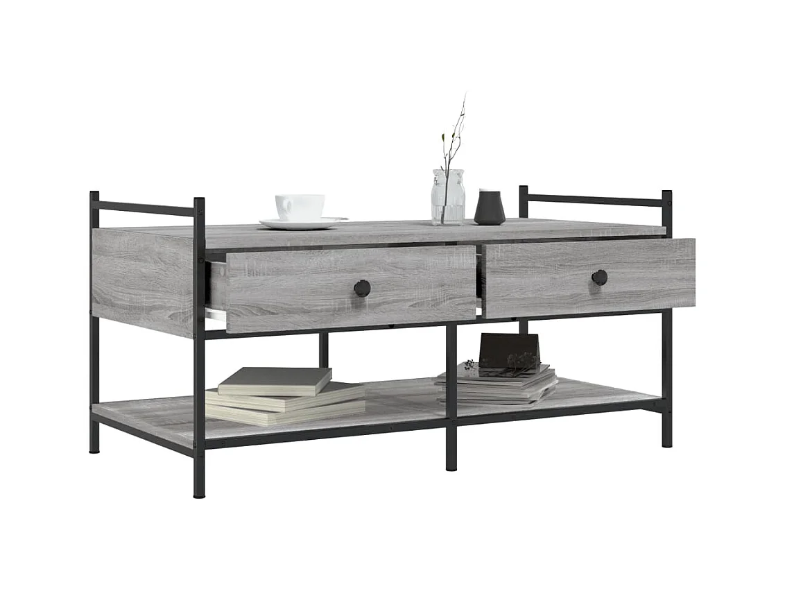 Sonoma salontafel grijs 99x50x50 cm bewerkt hout