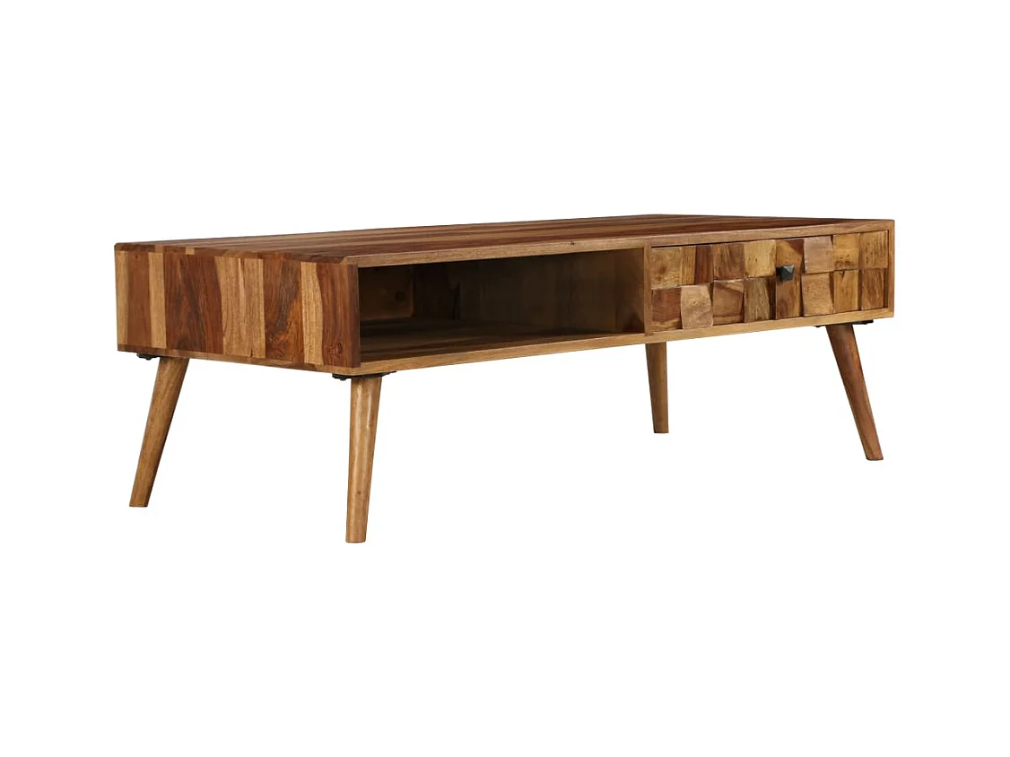 Table basse Bois massif avec finition miel 110x50x37 cm