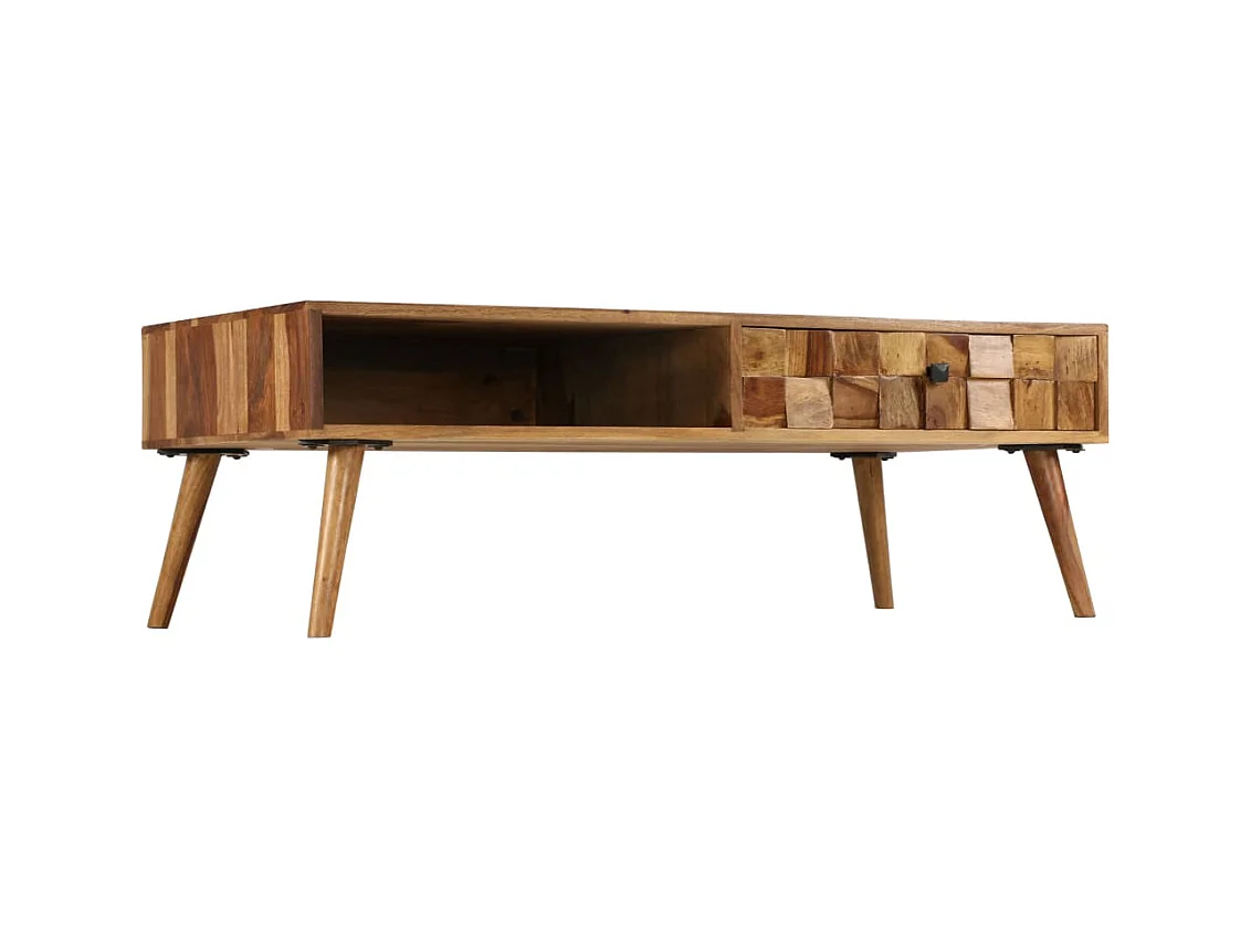 Table basse Bois massif avec finition miel 110x50x37 cm