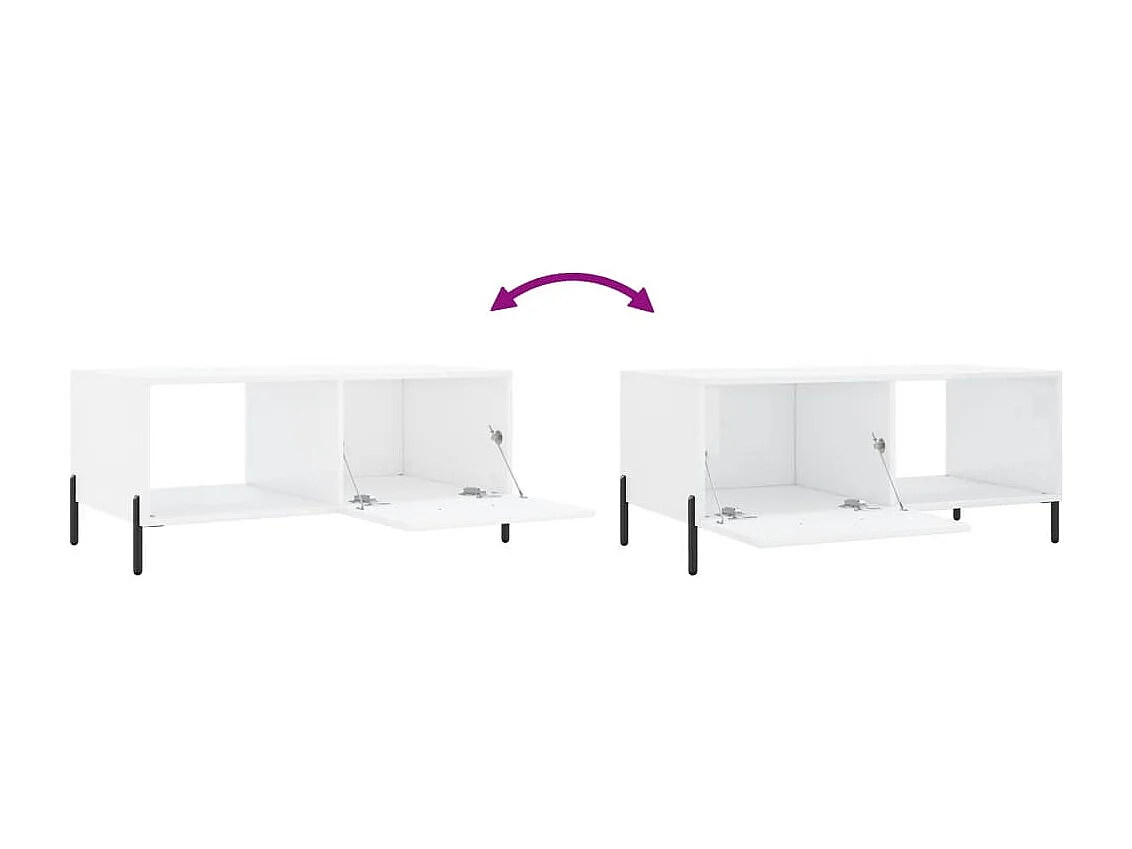 Salontafel Glanzend wit 90x50x40 cm Technisch hout