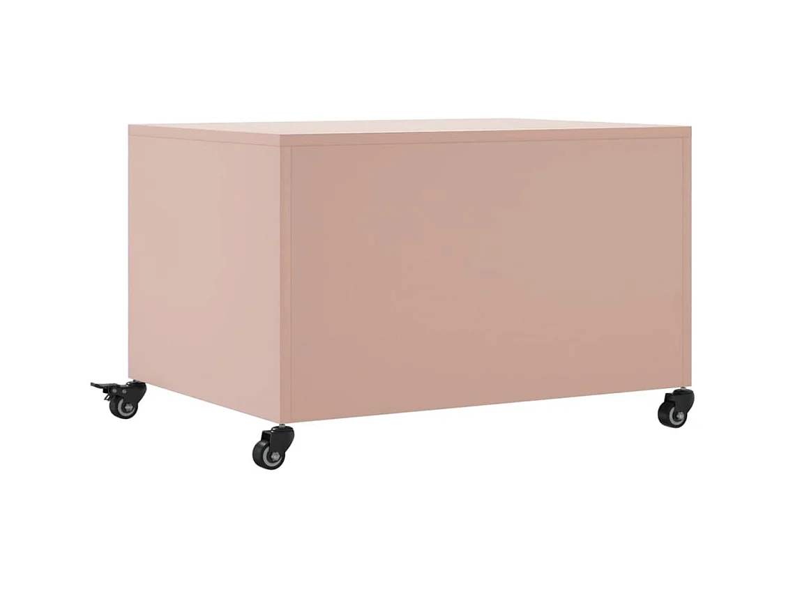 Table basse rose 68x50x43,5 cm acier