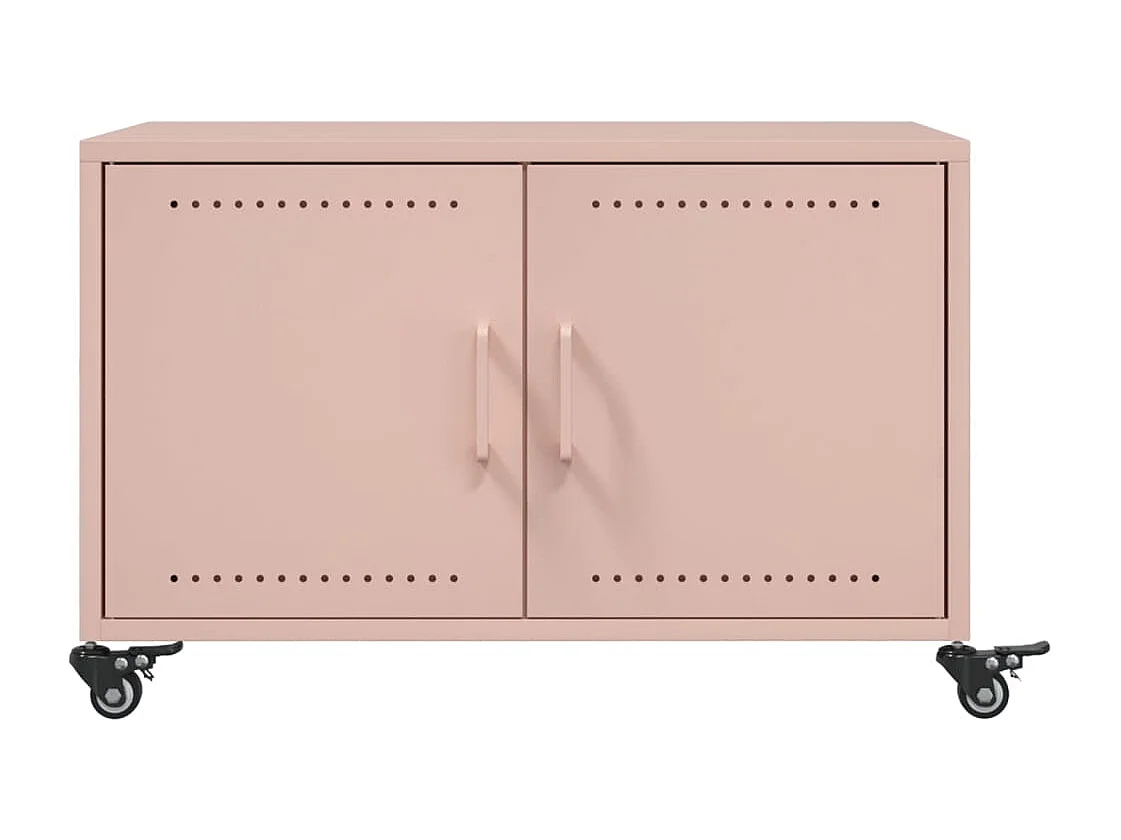 Table basse rose 68x50x43,5 cm acier