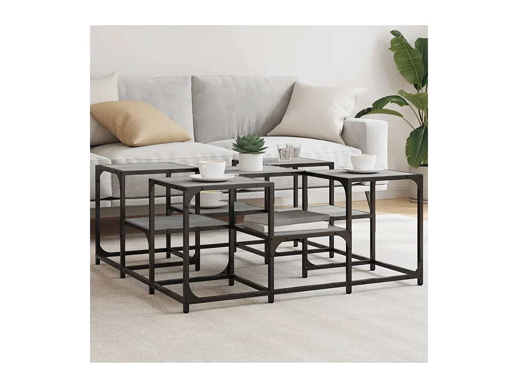 Table basse sonoma gris 91x91x40 cm bois d'ingénierie