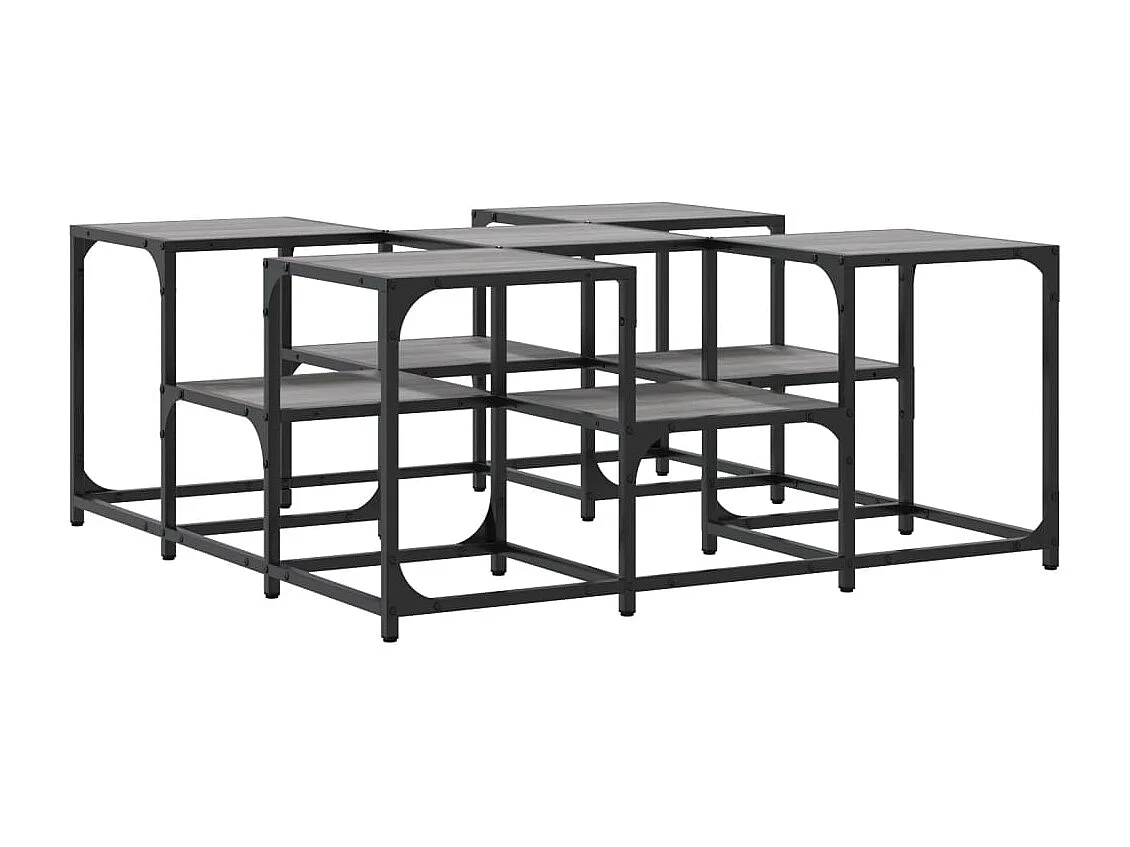 Tavolino Sonoma grigio 91x91x40 cm in legno ingegnerizzato