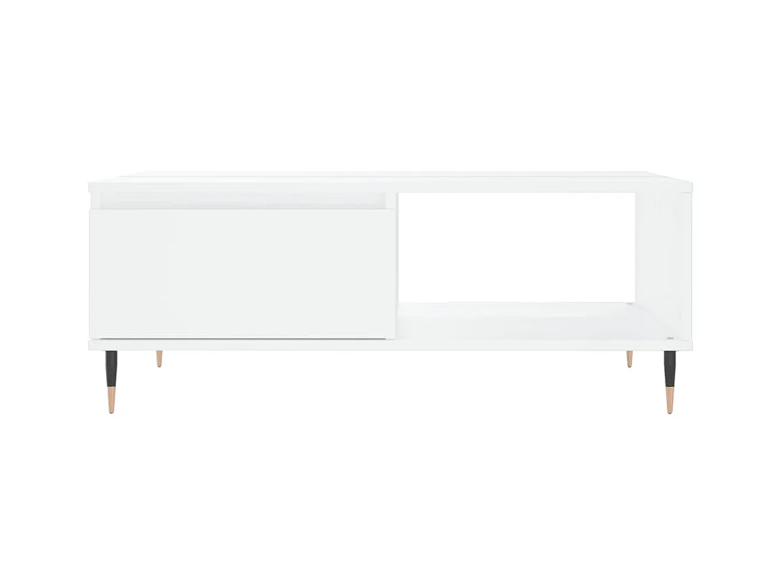 Table basse blanc 90x60x35 cm bois d'ingénierie