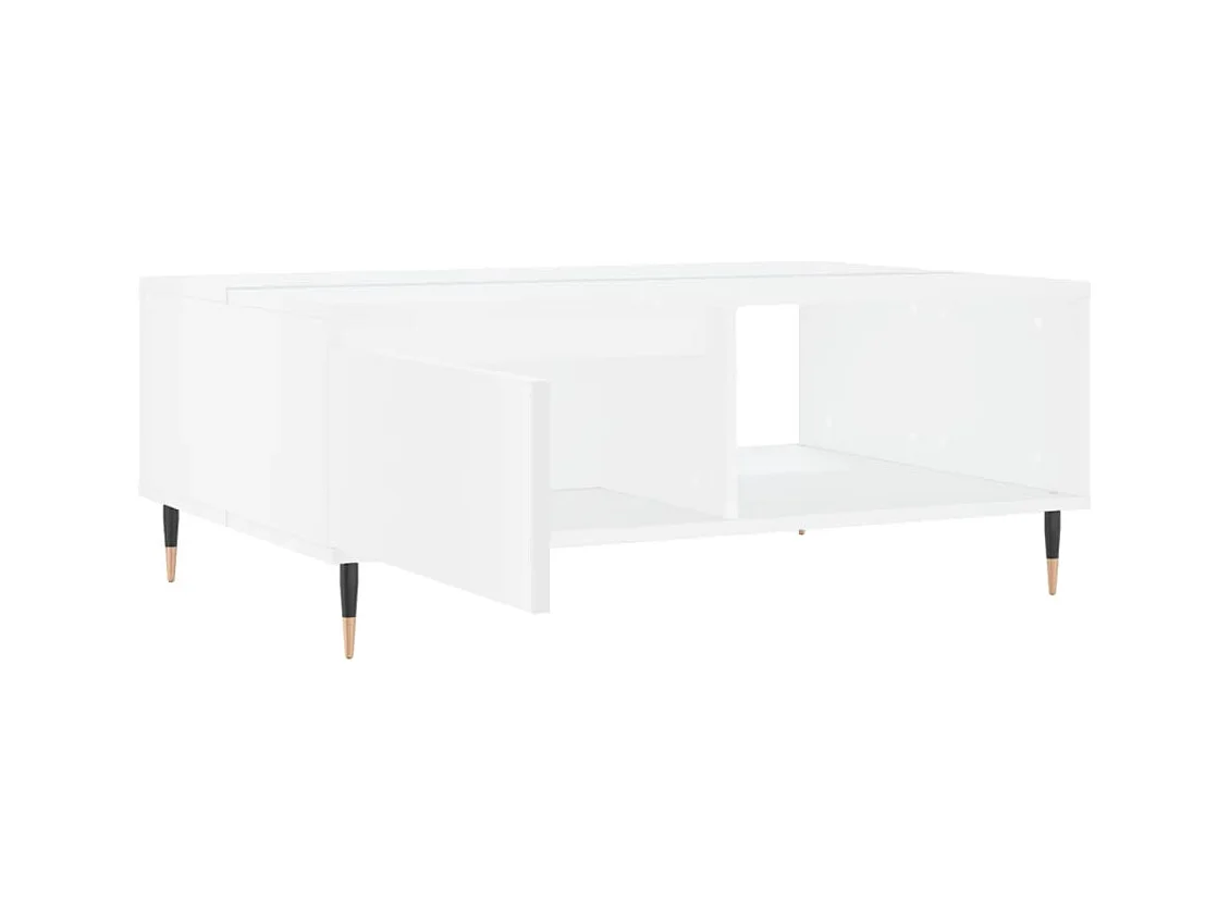 Table basse blanc 90x60x35 cm bois d'ingénierie