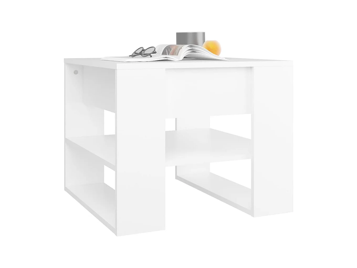 Table basse blanc 55,5x55x45 cm bois d'ingénierie