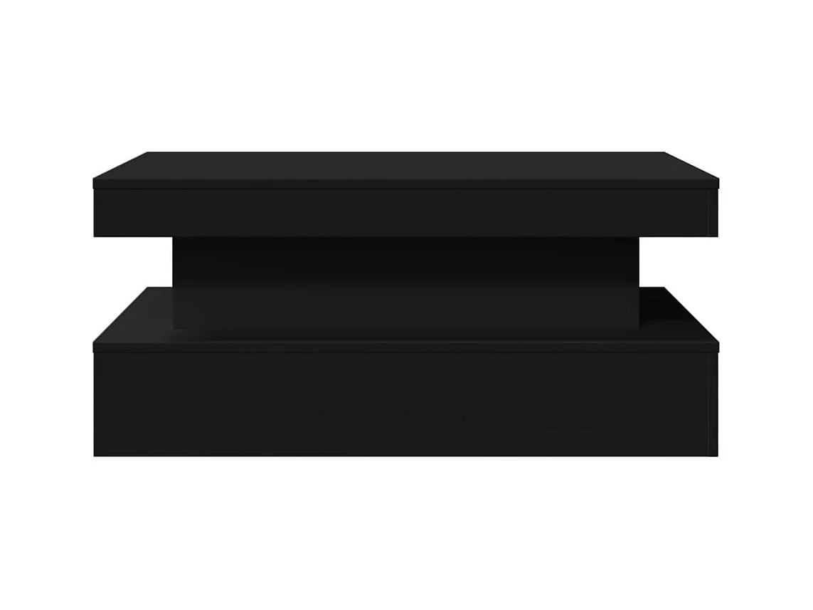 Table basse avec lumières LED noir 90x50x40 cm
