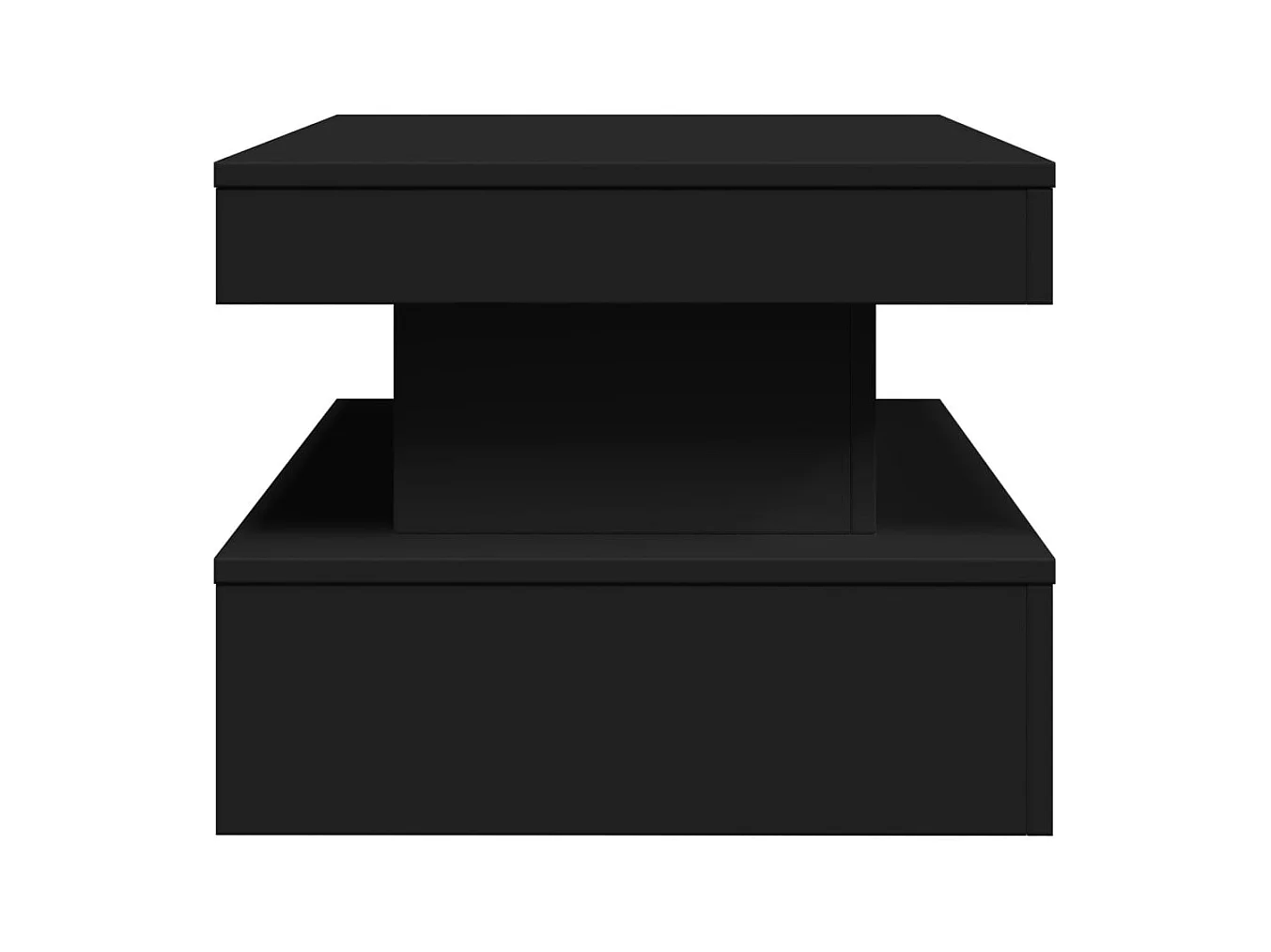 Table basse avec lumières LED noir 90x50x40 cm
