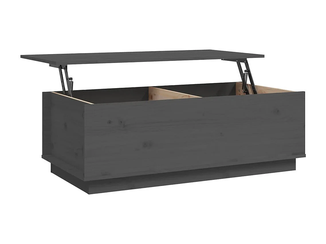 Table basse Gris 100x50x35 cm Bois massif de pin