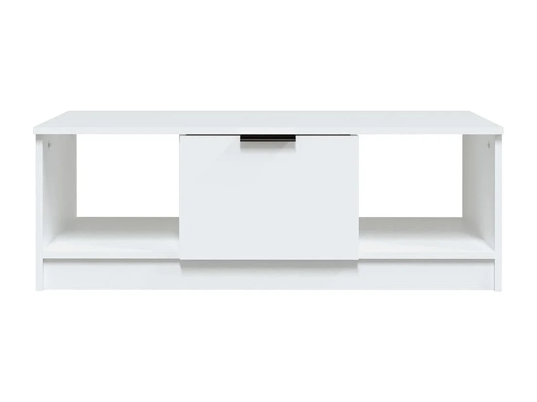 Table basse blanc 102x50x36 cm bois d'ingénierie