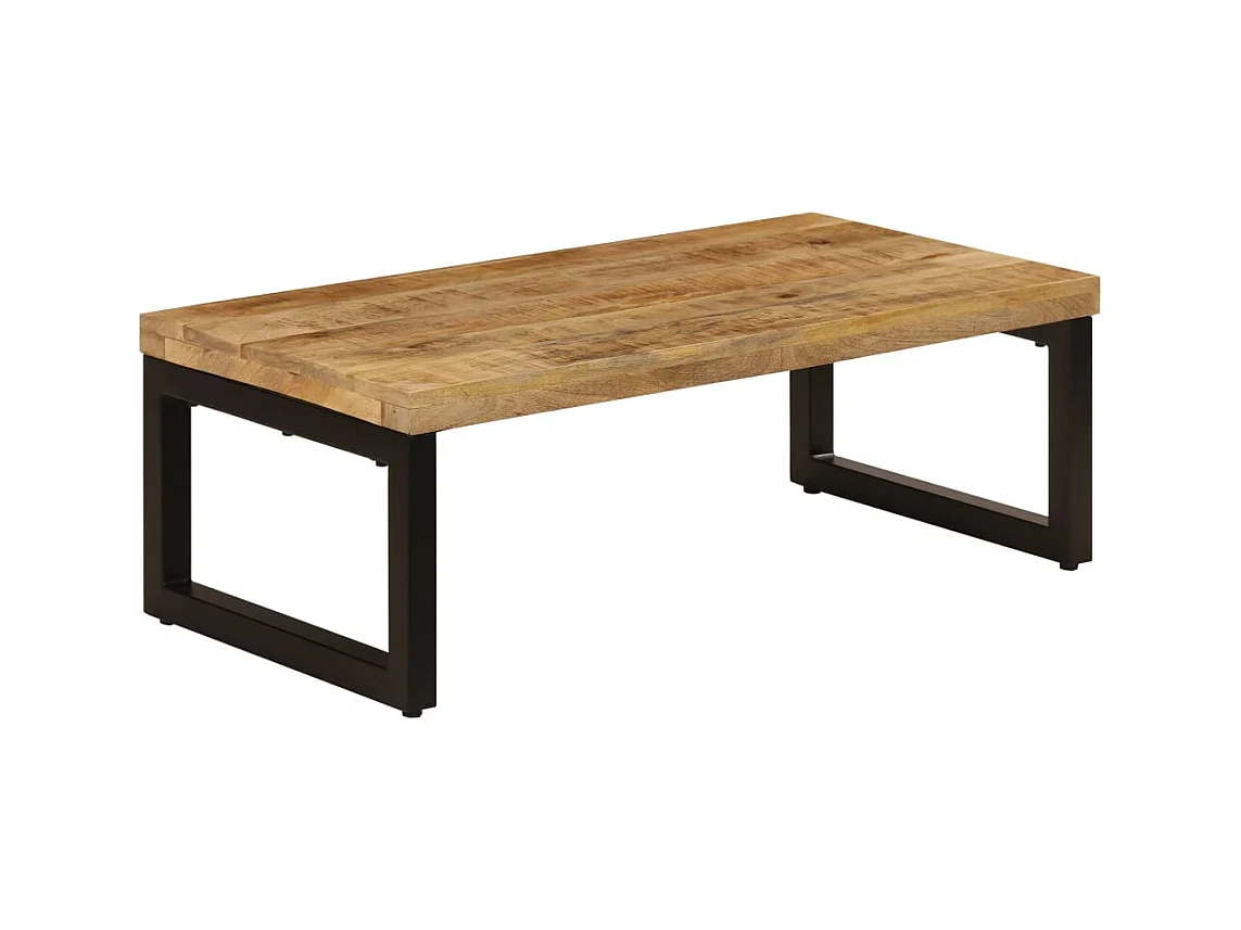 Table basse 100x50x35 cm Bois de manguier solide et acier