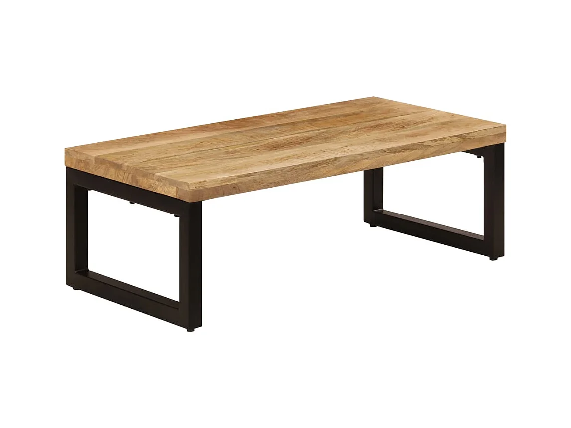 Table basse 100x50x35 cm Bois de manguier solide et acier