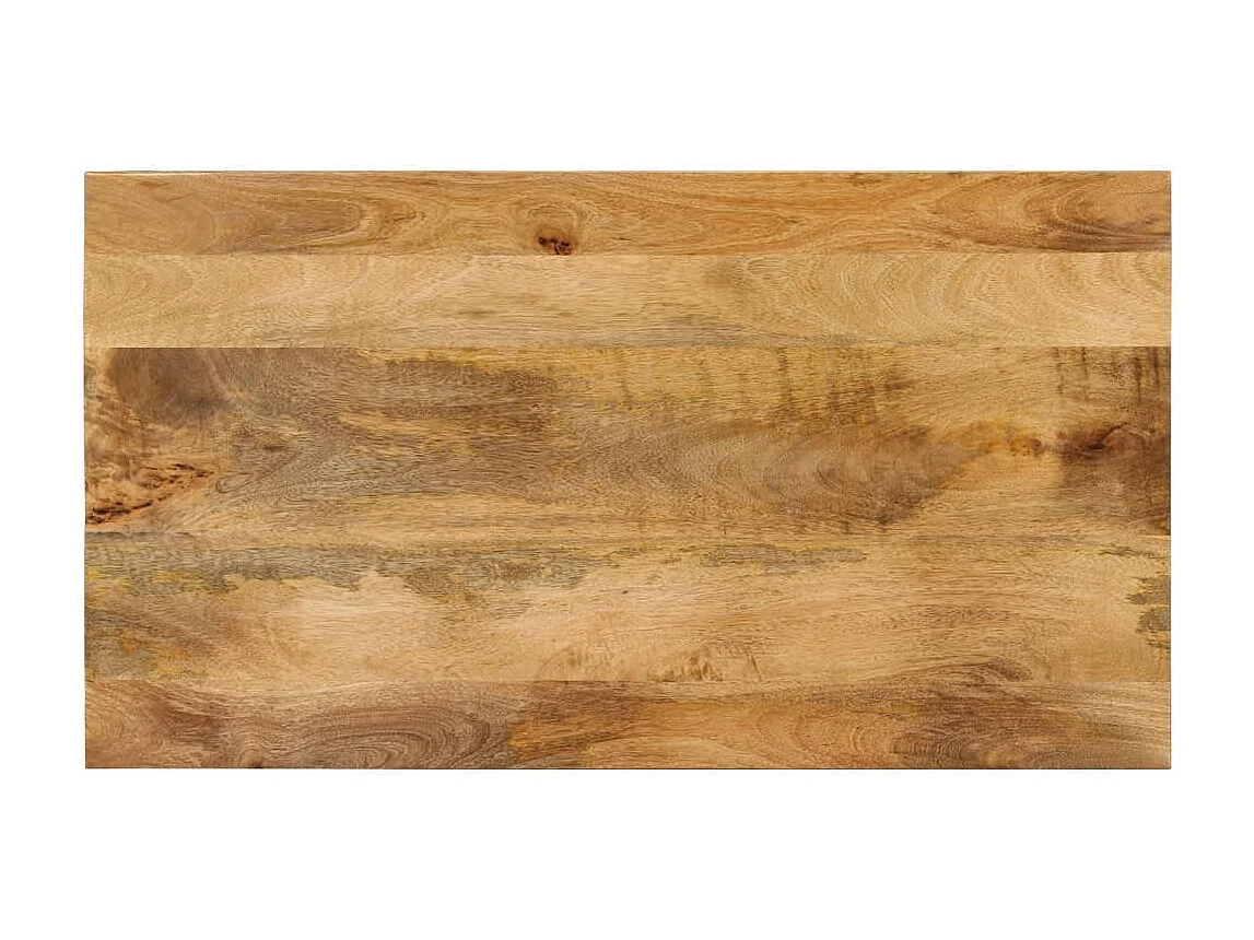 Table basse 2 niveaux 100x55x38cm bois manguier massif et acier
