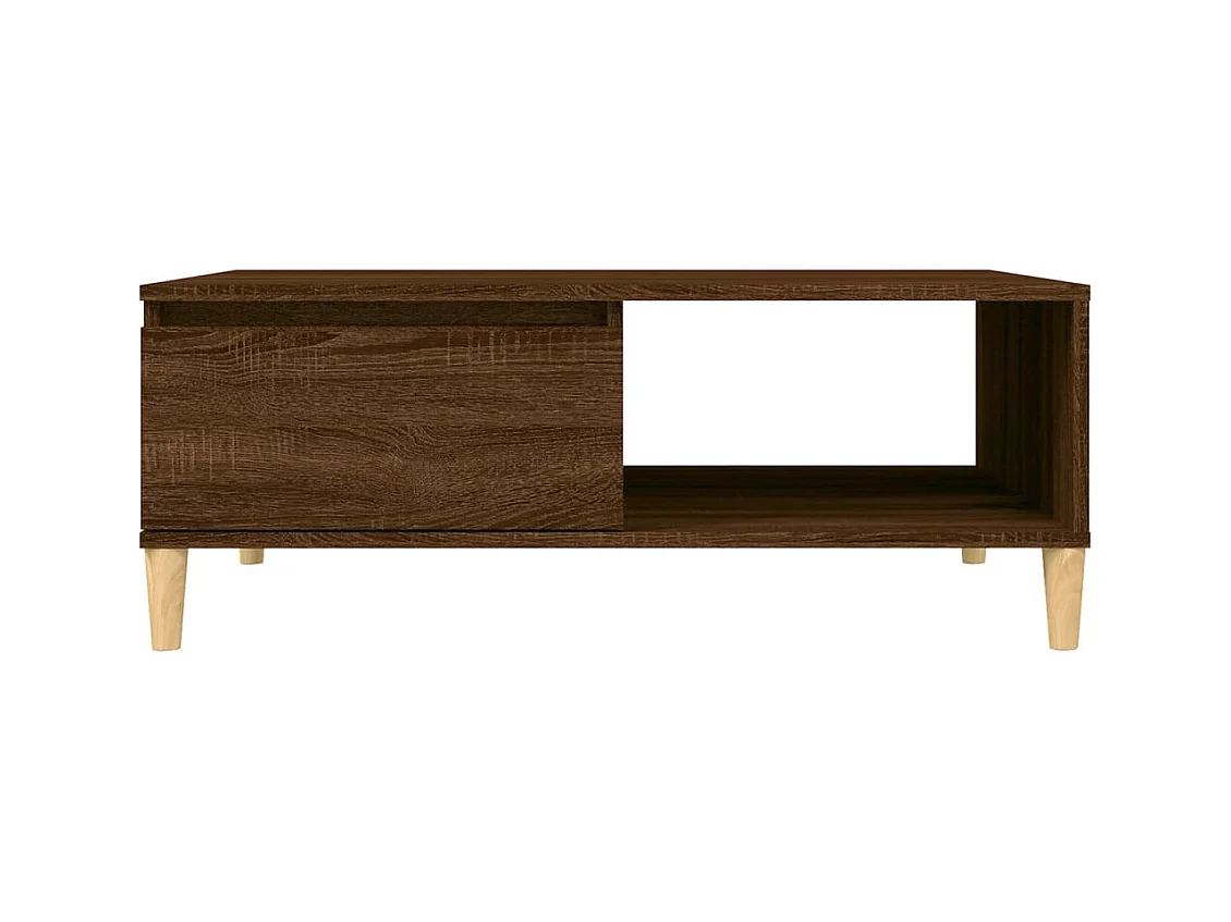 Table basse chêne marron 90x60x35 cm bois d'ingénierie