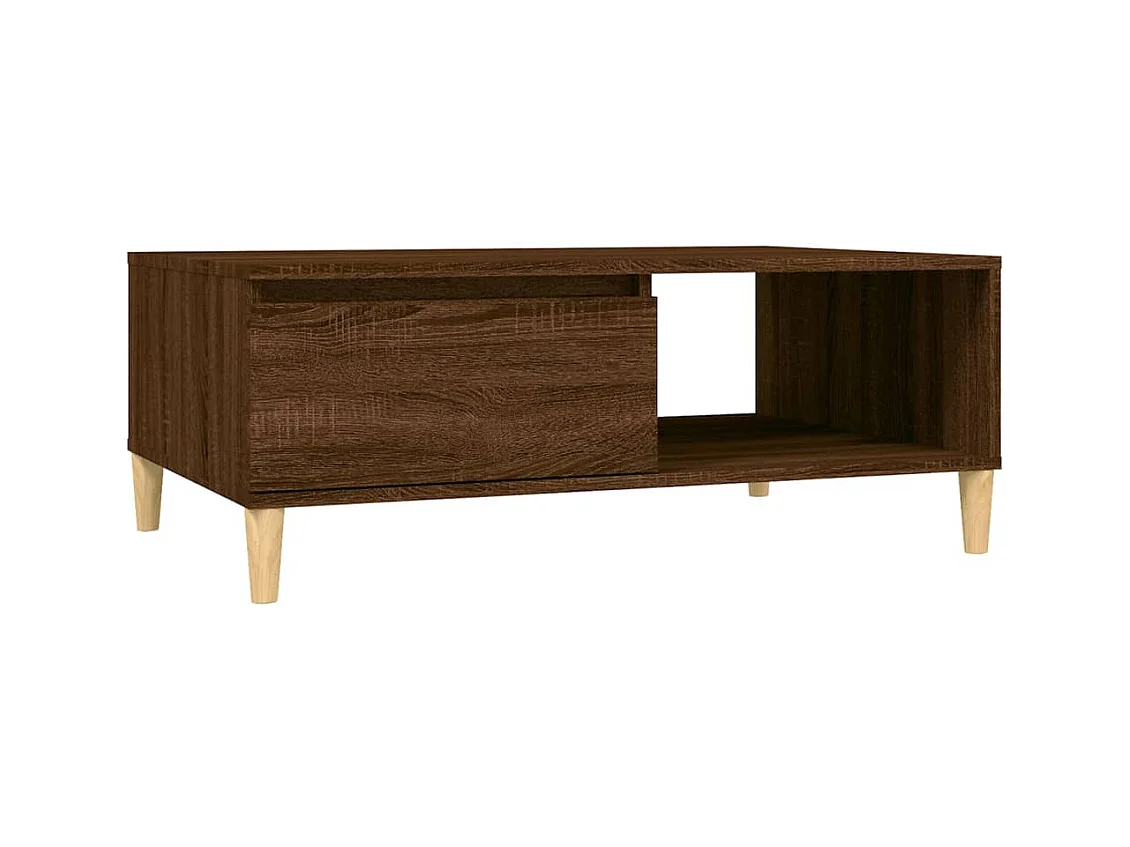 Table basse chêne marron 90x60x35 cm bois d'ingénierie