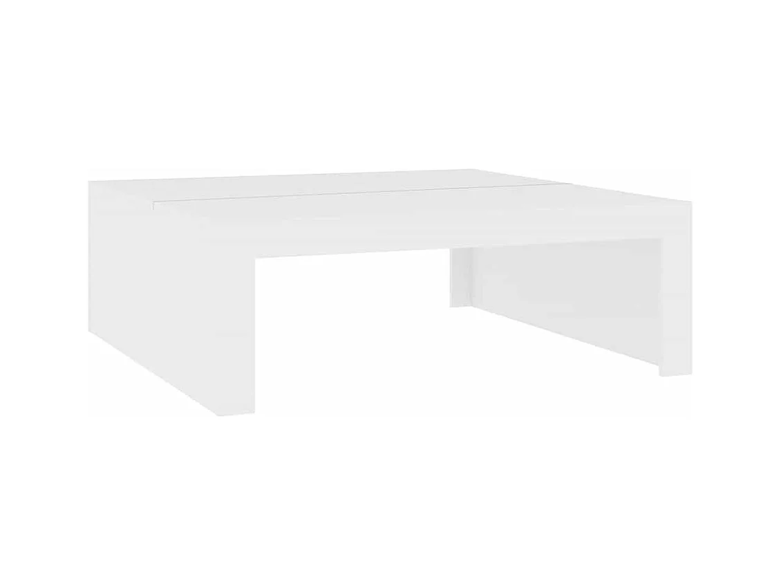 Table basse blanc 100x100x35 cm bois d'ingénierie