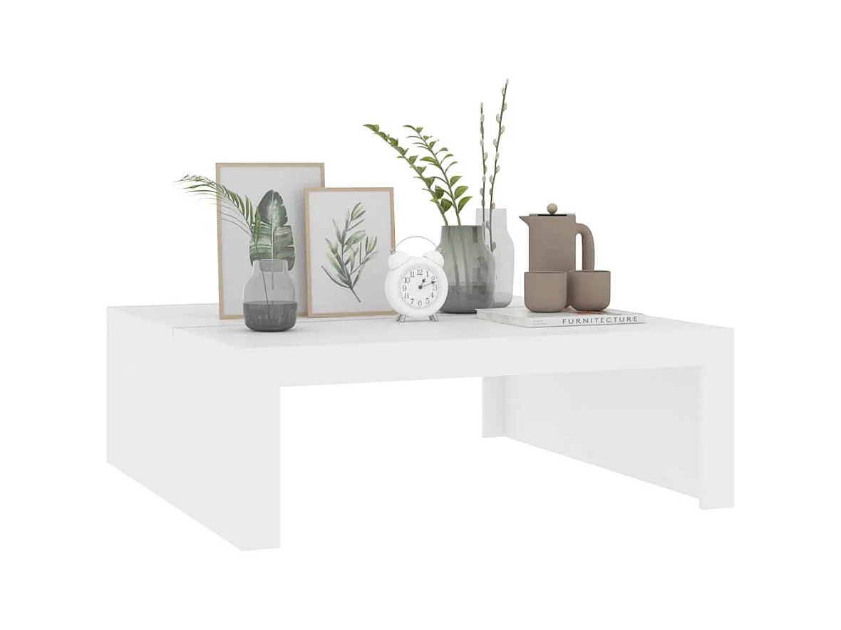 Table basse blanc 100x100x35 cm bois d'ingénierie