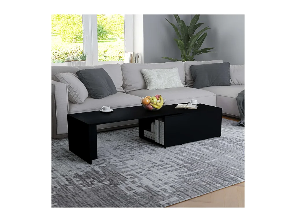 Table basse Noir 150x50x35 cm Bois d'ingénierie