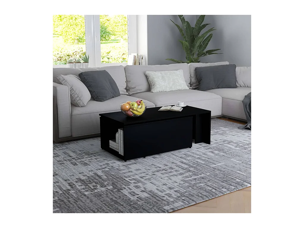 Table basse Noir 150x50x35 cm Bois d'ingénierie