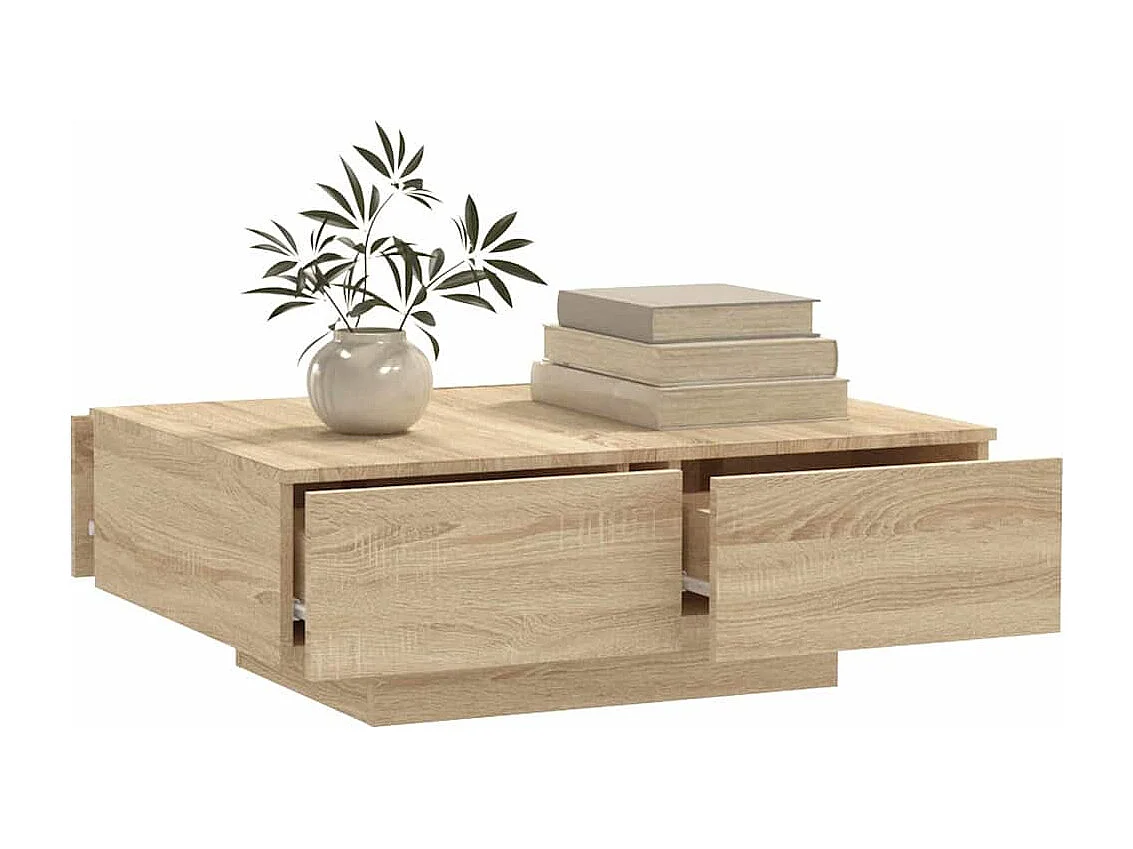 Table basse chêne sonoma 90x60x31 cm bois d'ingénierie