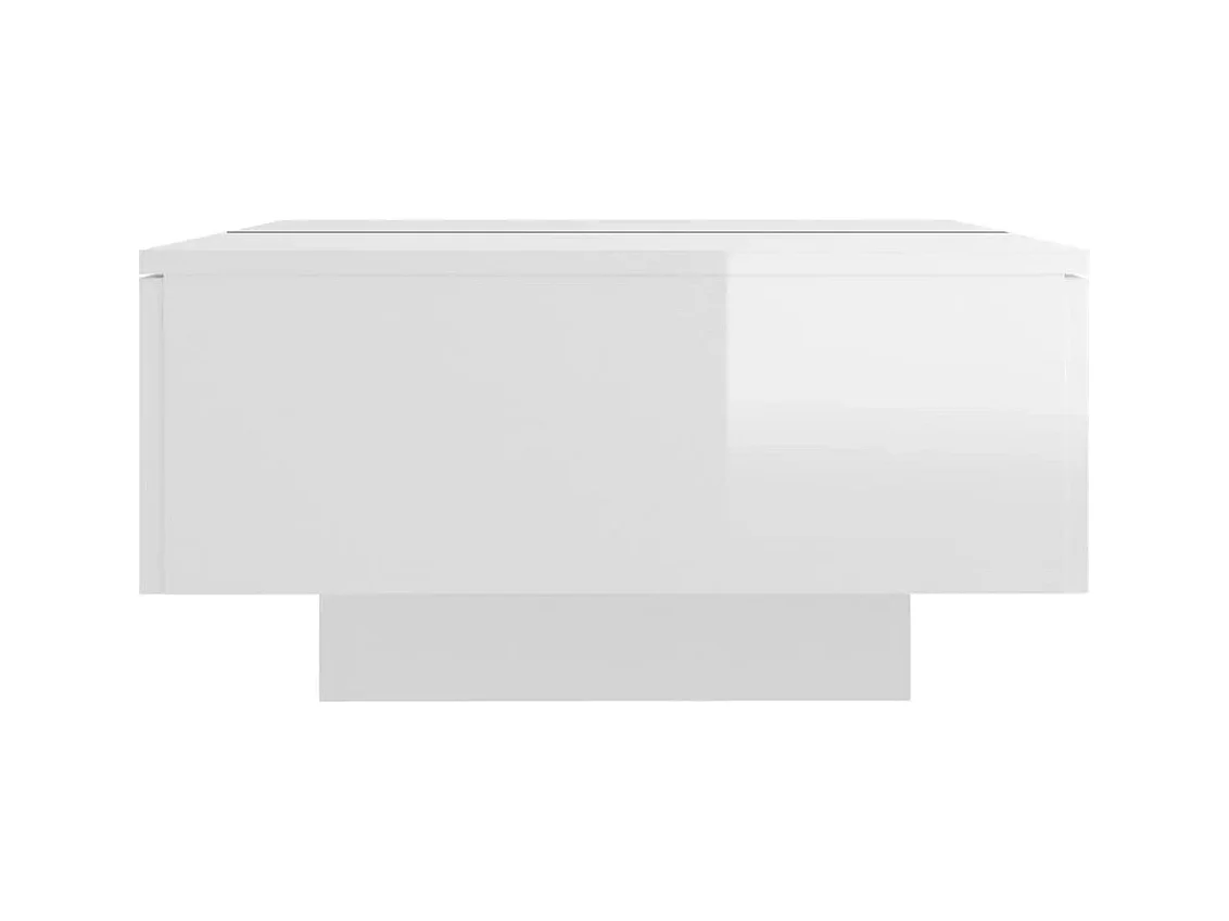Table basse Blanc brillant 90x60x31 cm Bois d'ingénierie