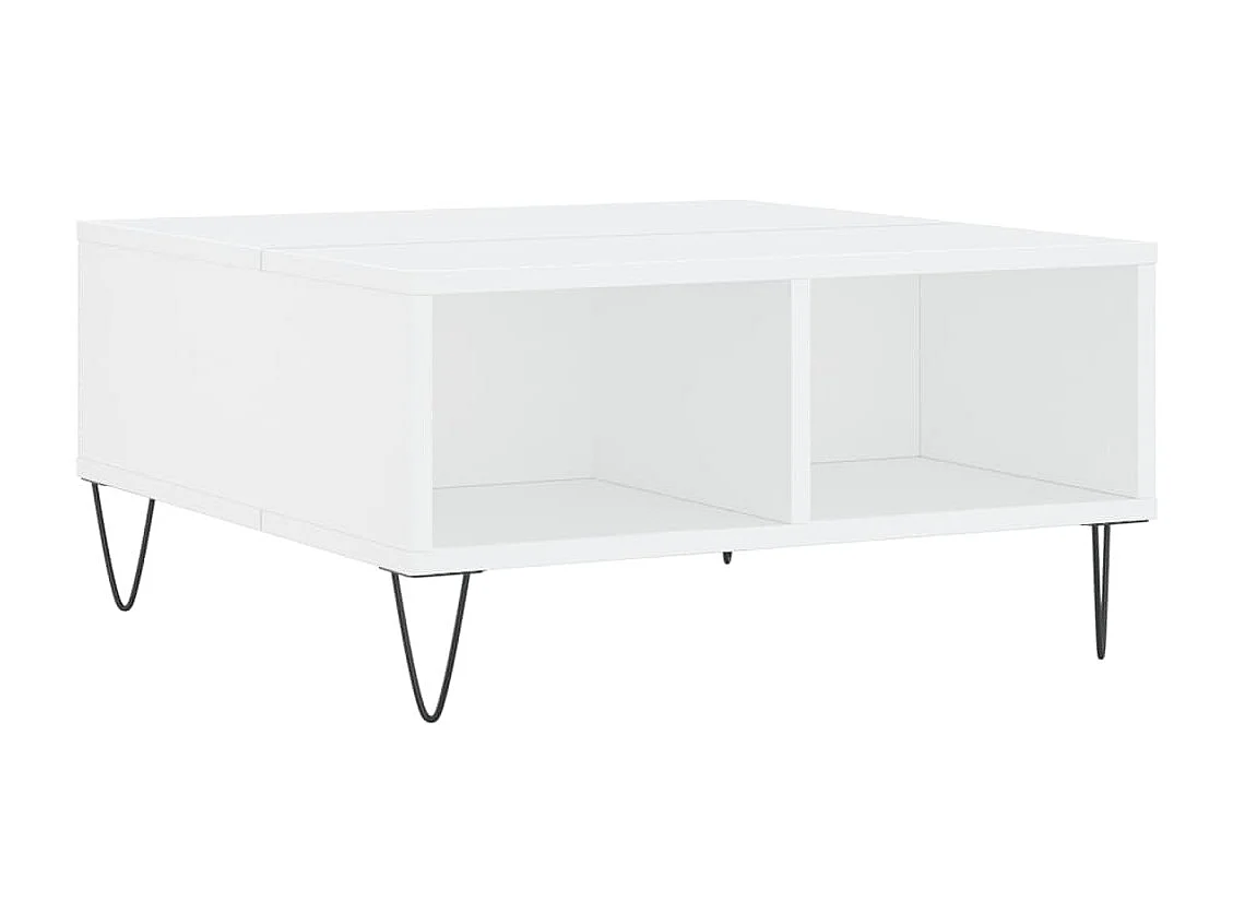 Table basse blanc 60x60x30 cm bois d'ingénierie