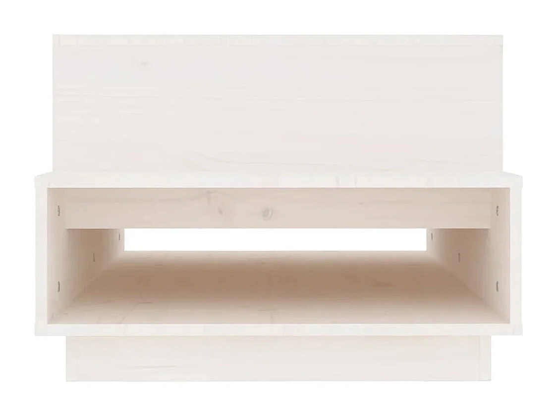 Table basse Blanc 80x55x40,5 cm Bois massif de pin