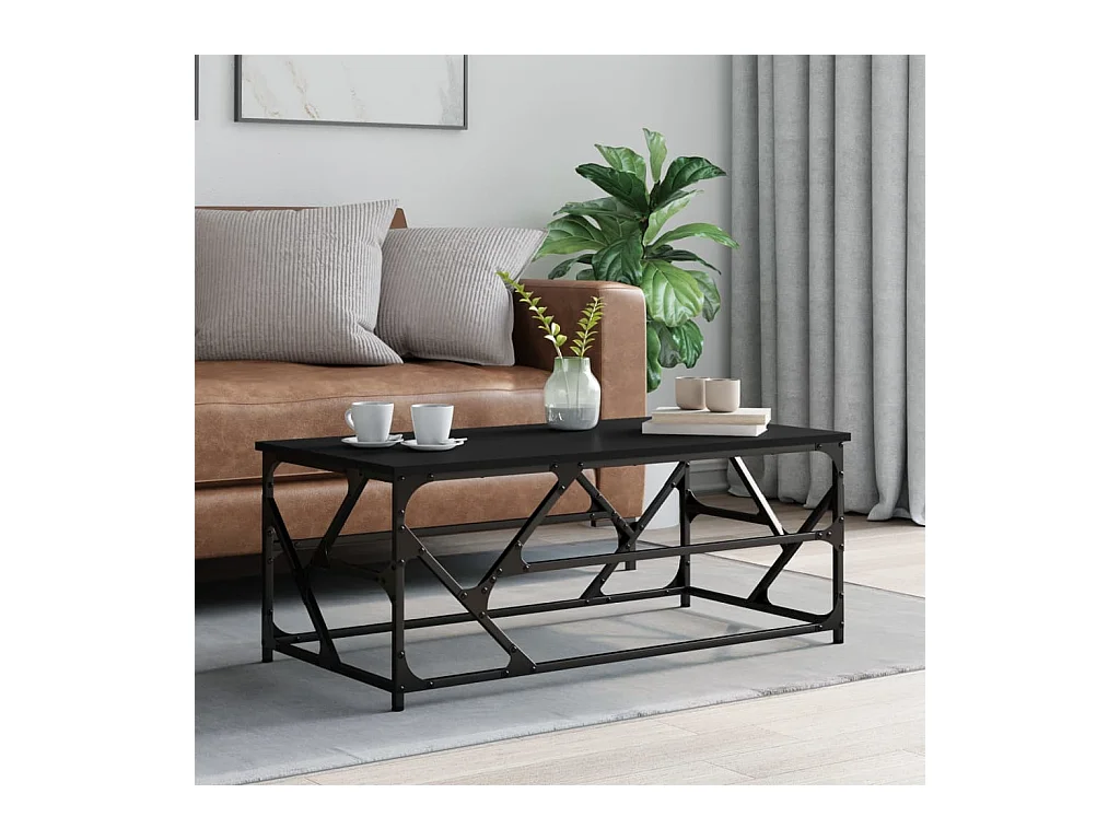 Table basse Noir 100x50x40 cm Bois d'ingénierie