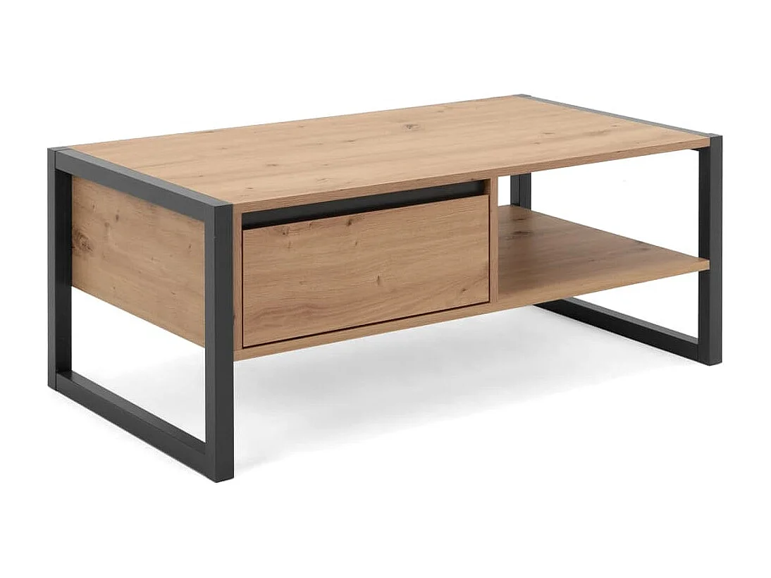 Finori Table basse Denver 55 Chêne artisanal et gris anthracite