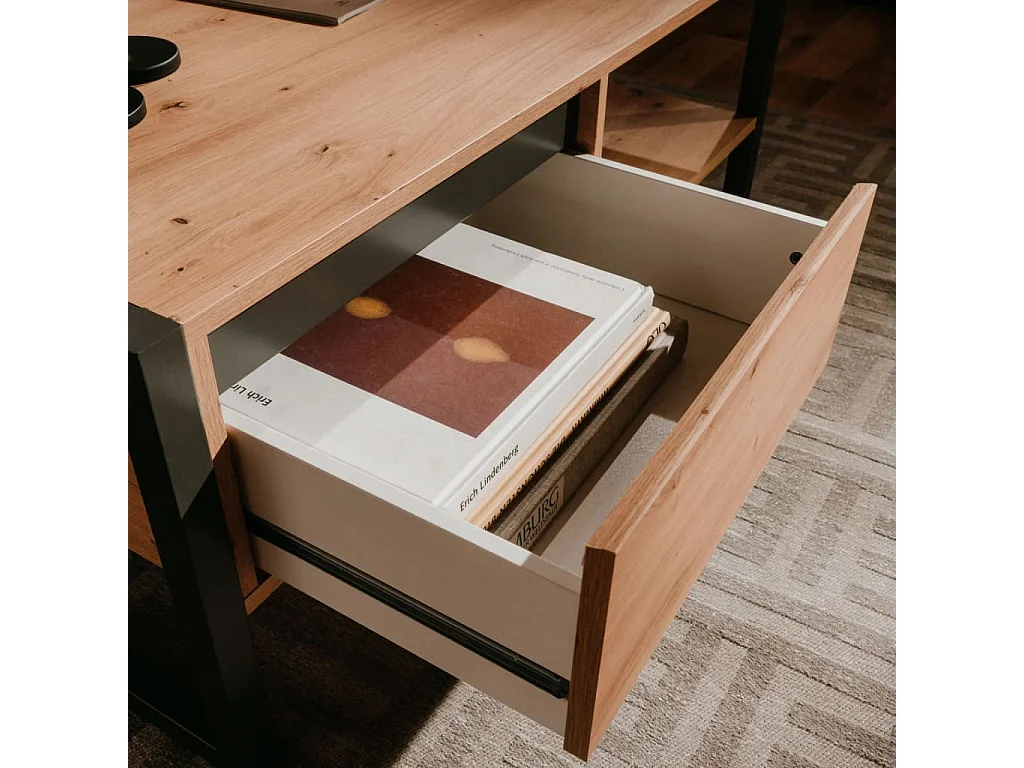 Finori Table basse Denver 55 Chêne artisanal et gris anthracite