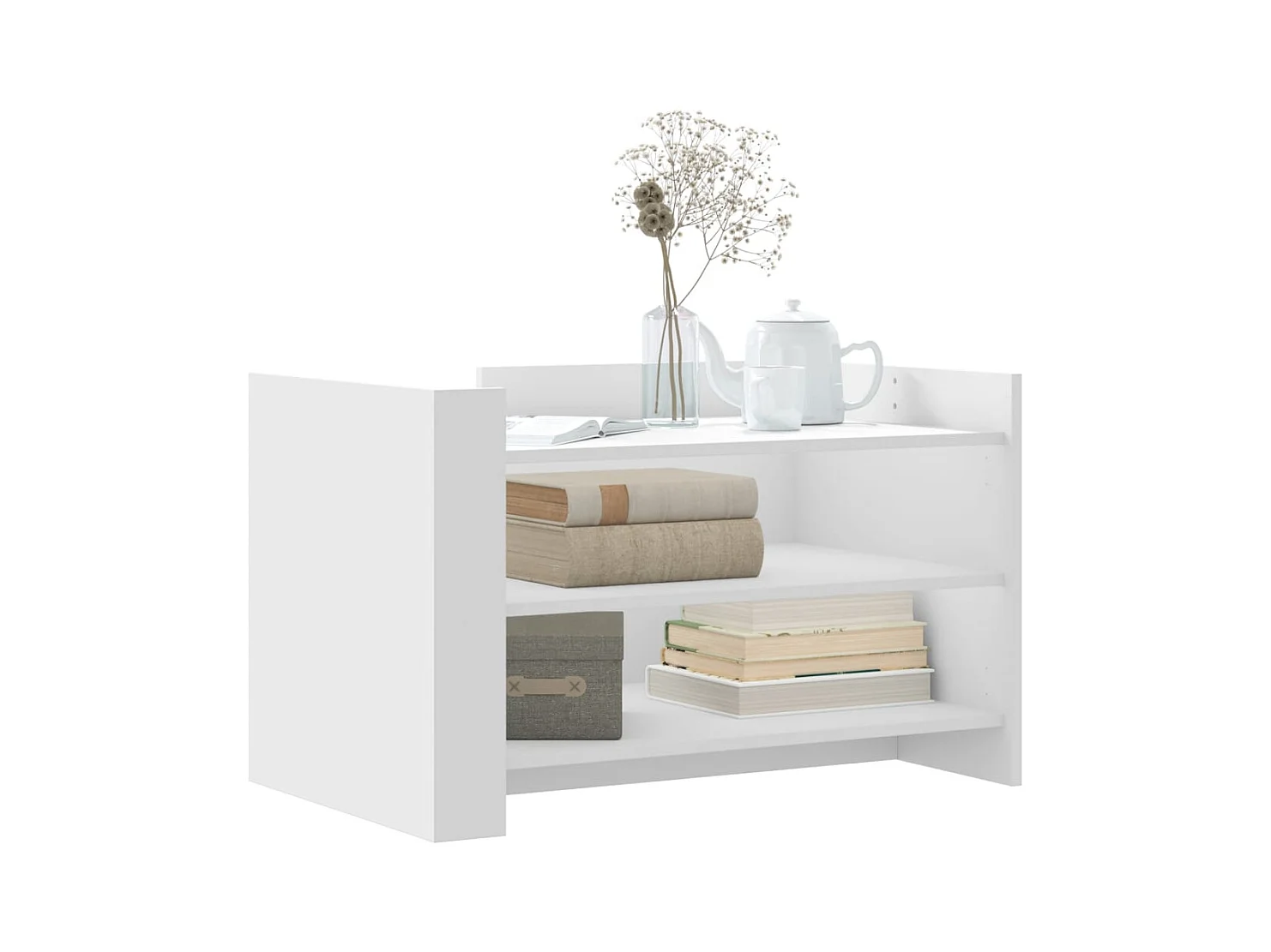 Table basse blanc 80x50x50 cm bois d'ingénierie