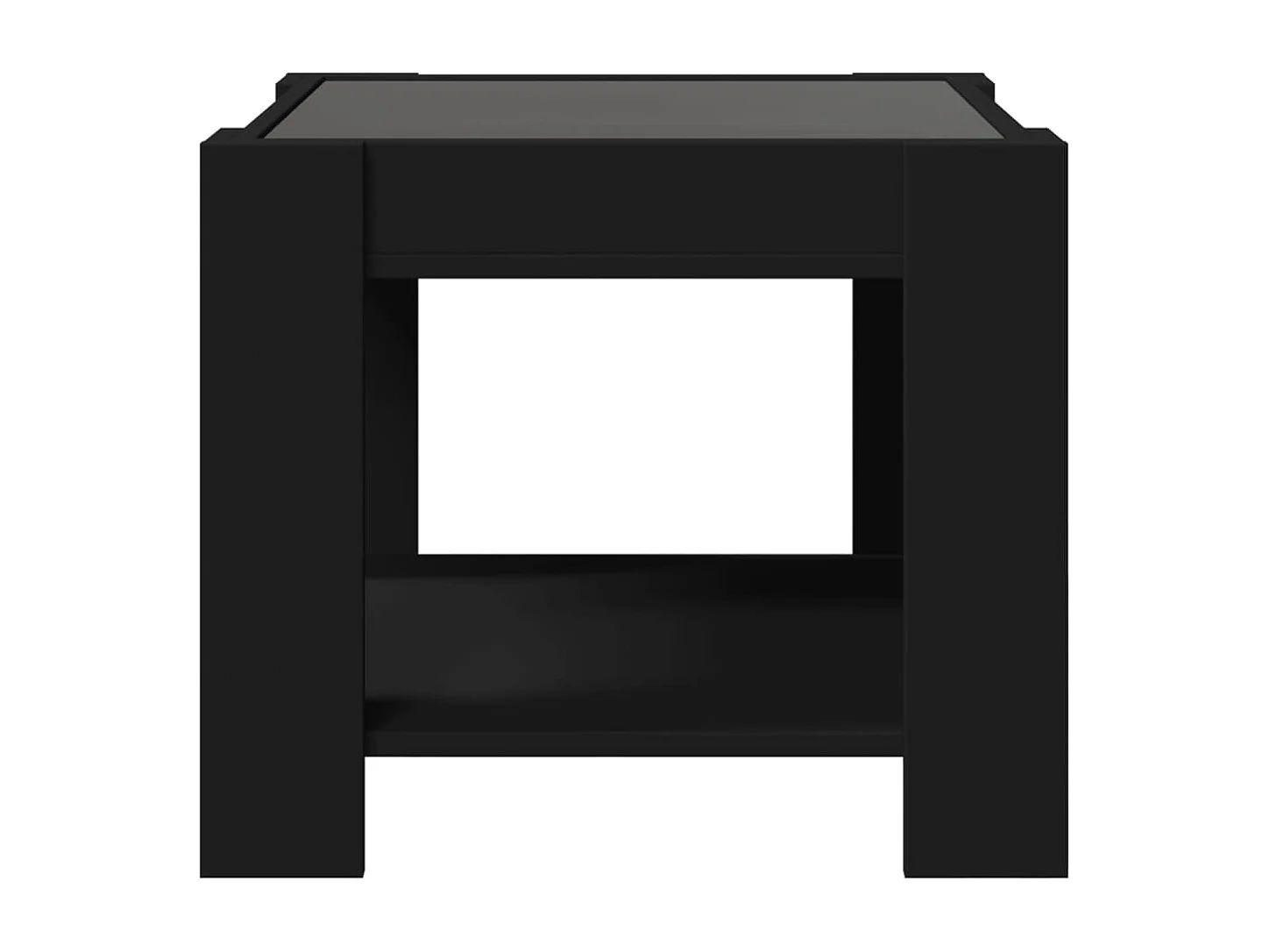 Table basse avec LED noir 53x53x45 cm bois d'ingénierie