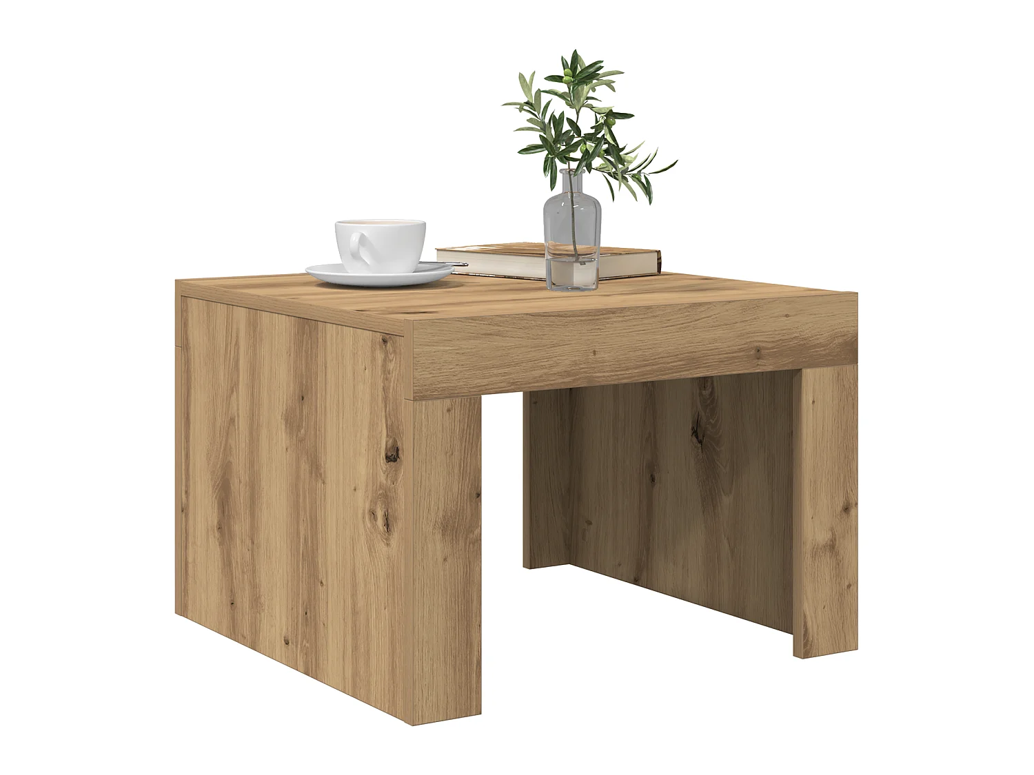 Handgemaakte eikenhouten salontafel 50 x 50 x 35 cm Technisch hout