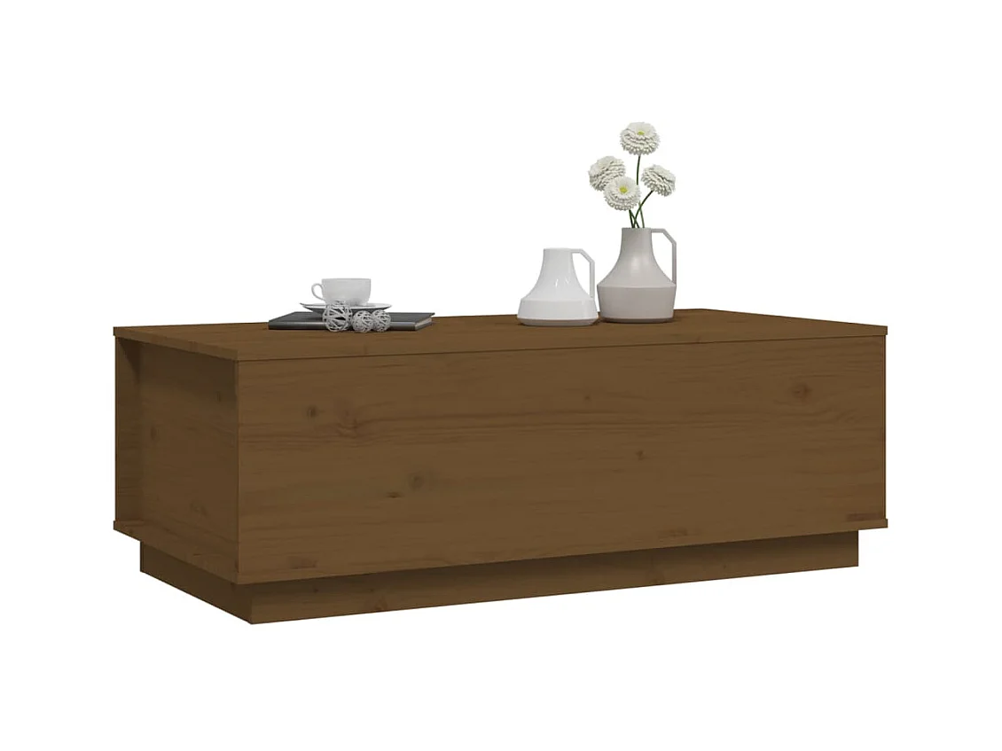 Table basse Marron miel 100x50x35 cm Bois massif de pin
