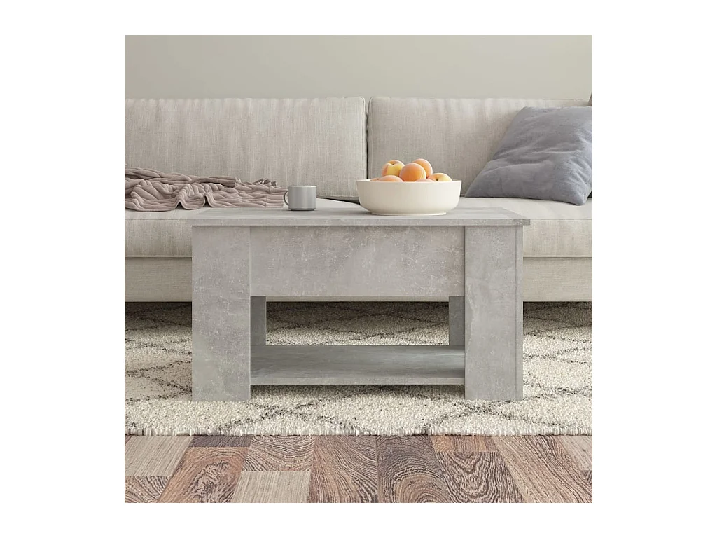 Betongrauer Couchtisch 79x49x41 cm Holzwerkstoff