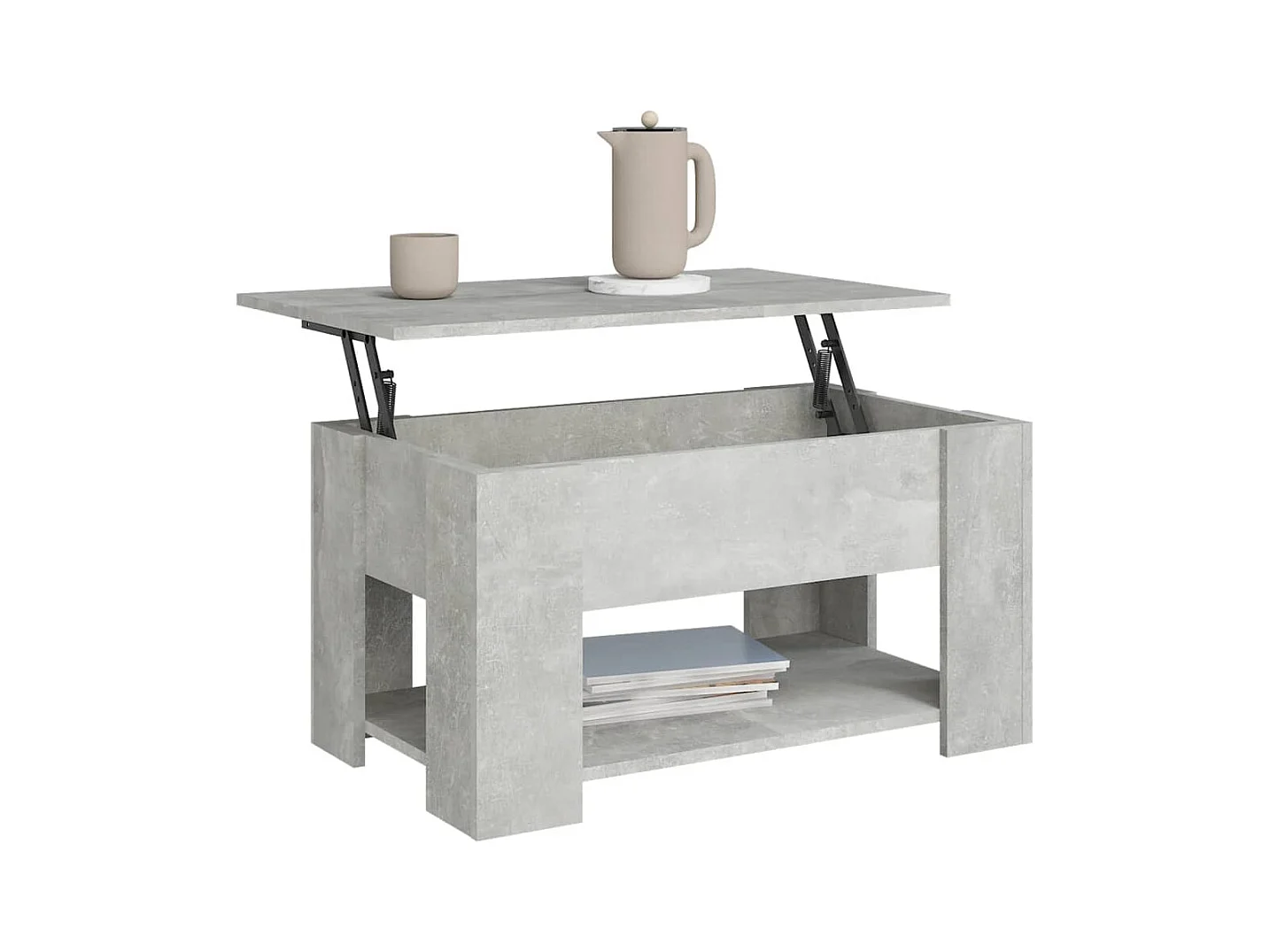 Betongrauer Couchtisch 79x49x41 cm Holzwerkstoff