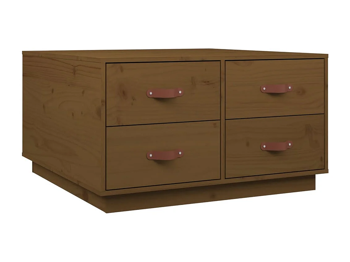 Table basse Marron miel 80x80x45 cm Bois massif de pin