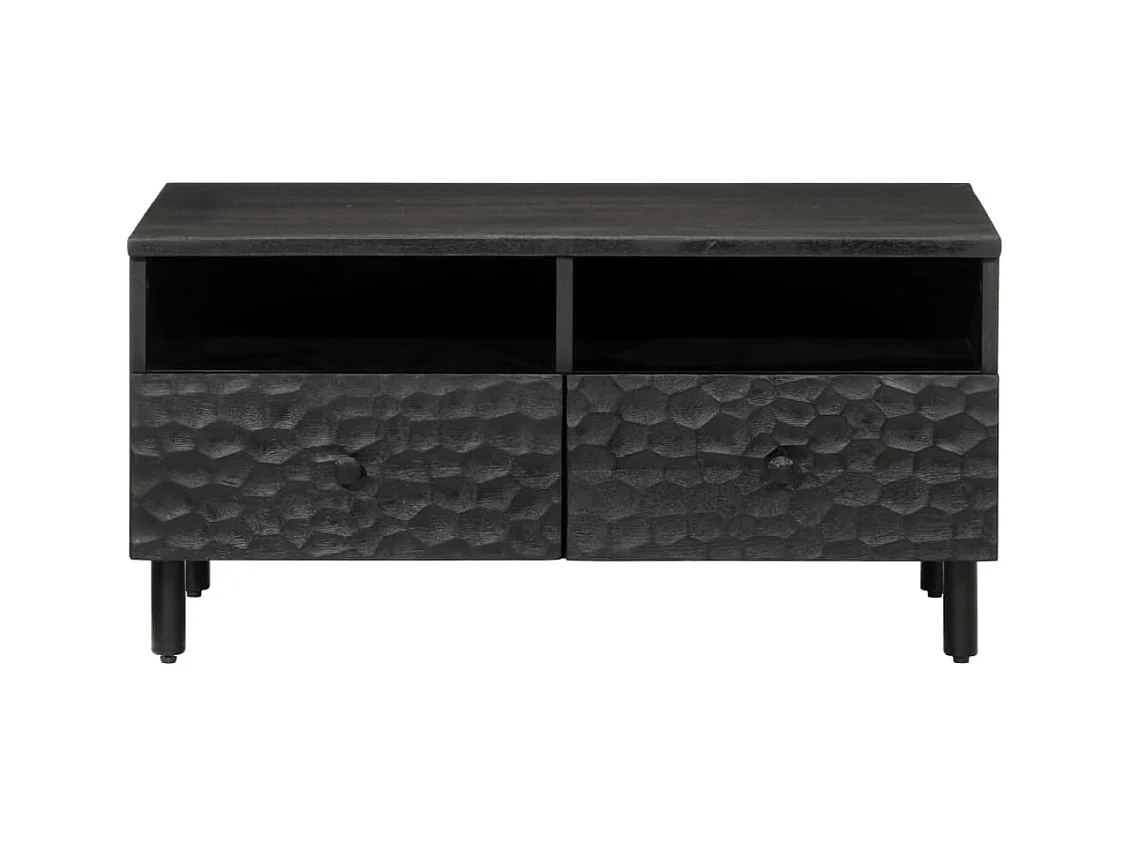 Table basse noir 80x54x40 cm bois massif de manguier