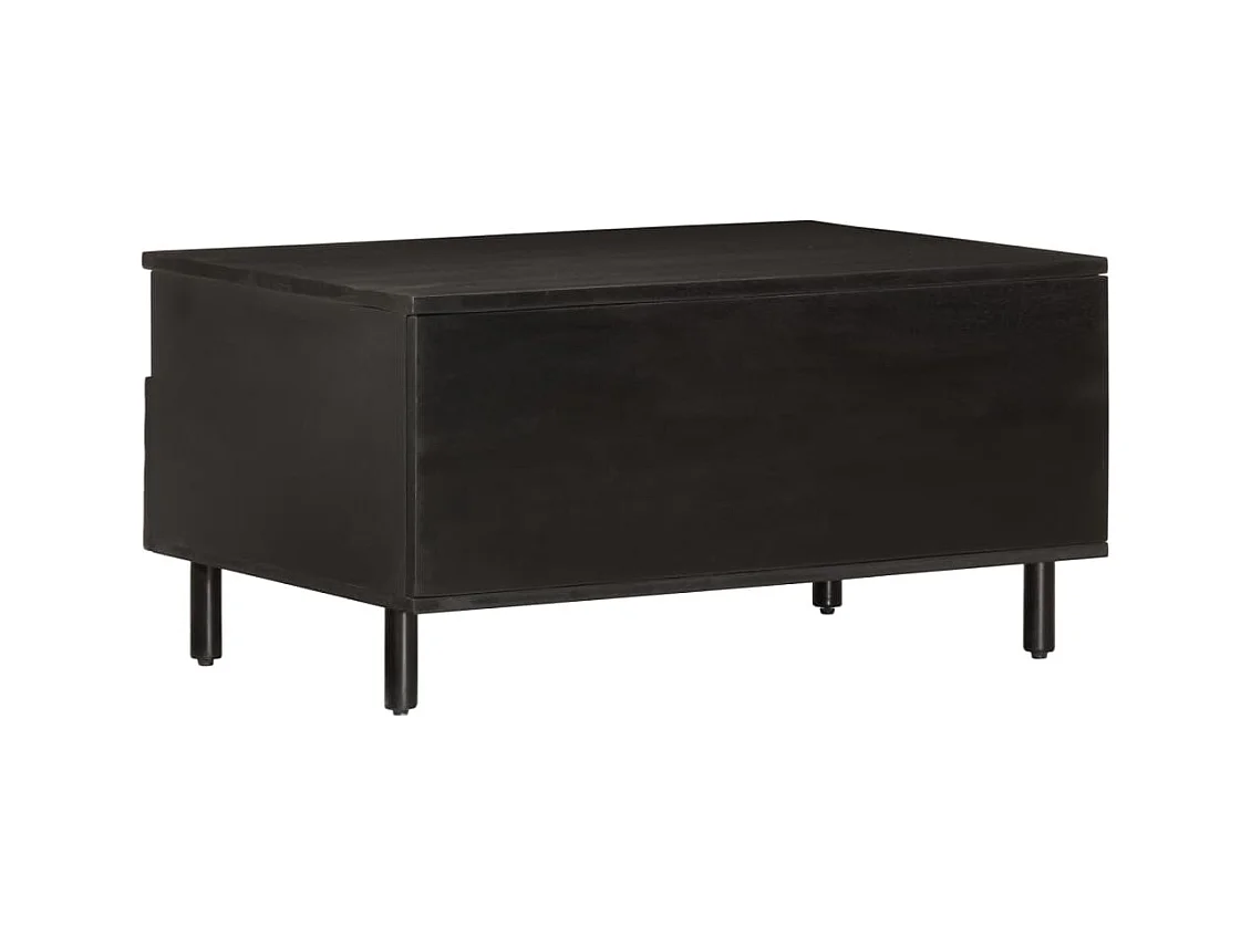 Table basse noir 80x54x40 cm bois massif de manguier