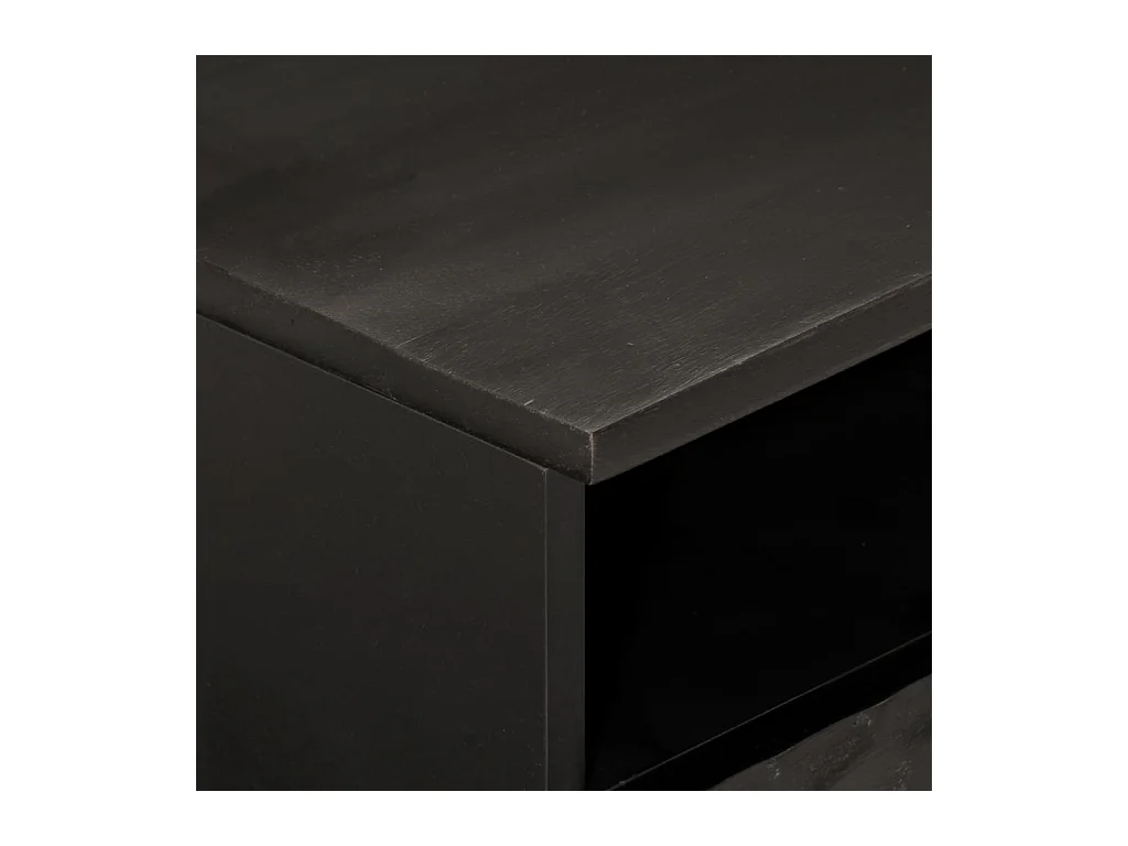 Table basse noir 80x54x40 cm bois massif de manguier