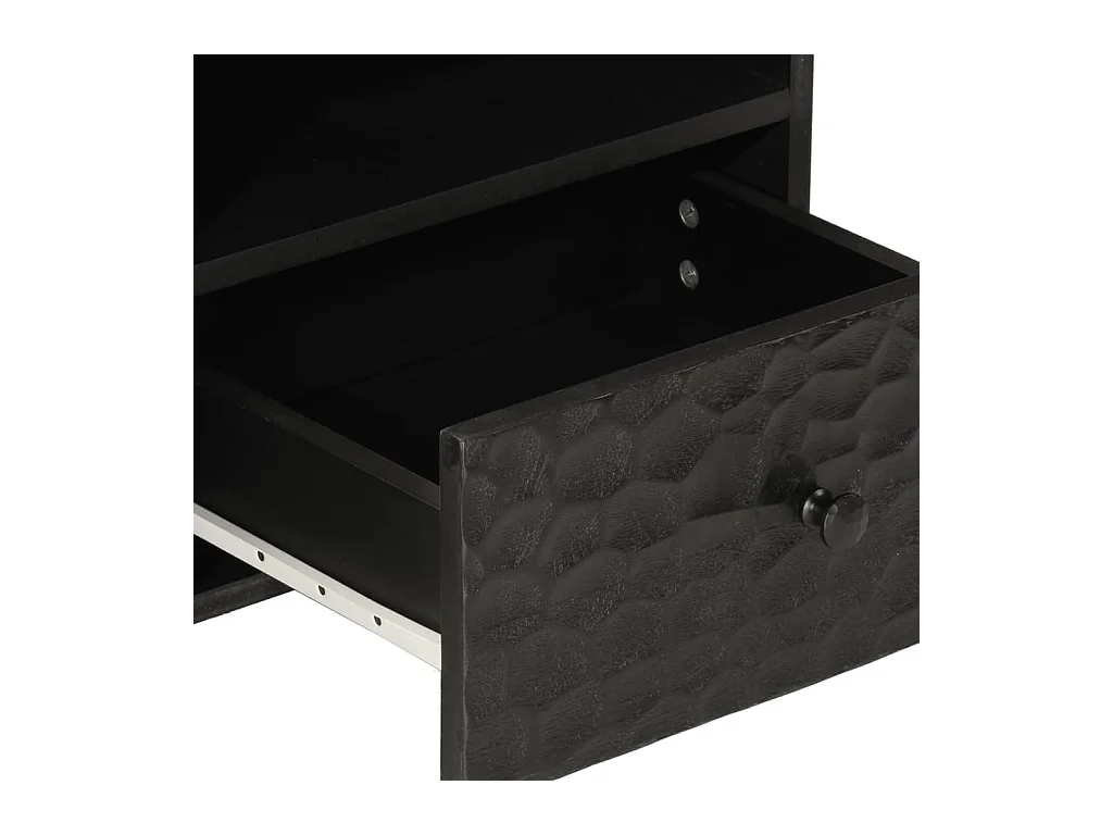 Table basse noir 80x54x40 cm bois massif de manguier