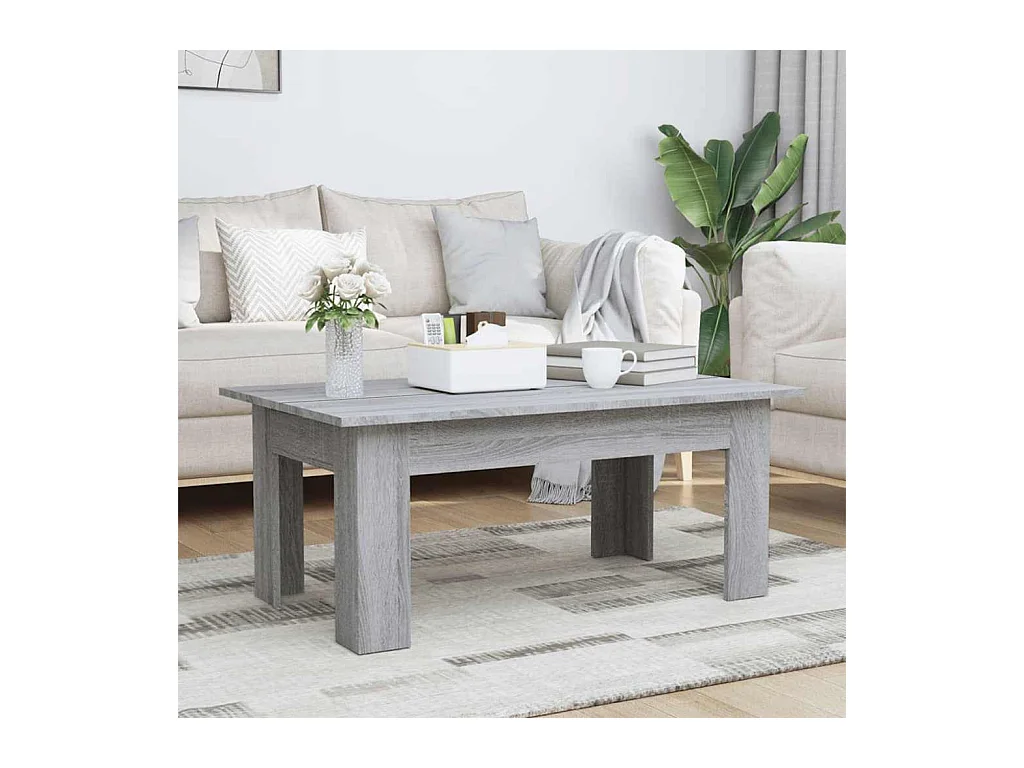 Tavolino Sonoma grigio 100x60x42 cm in legno ingegnerizzato