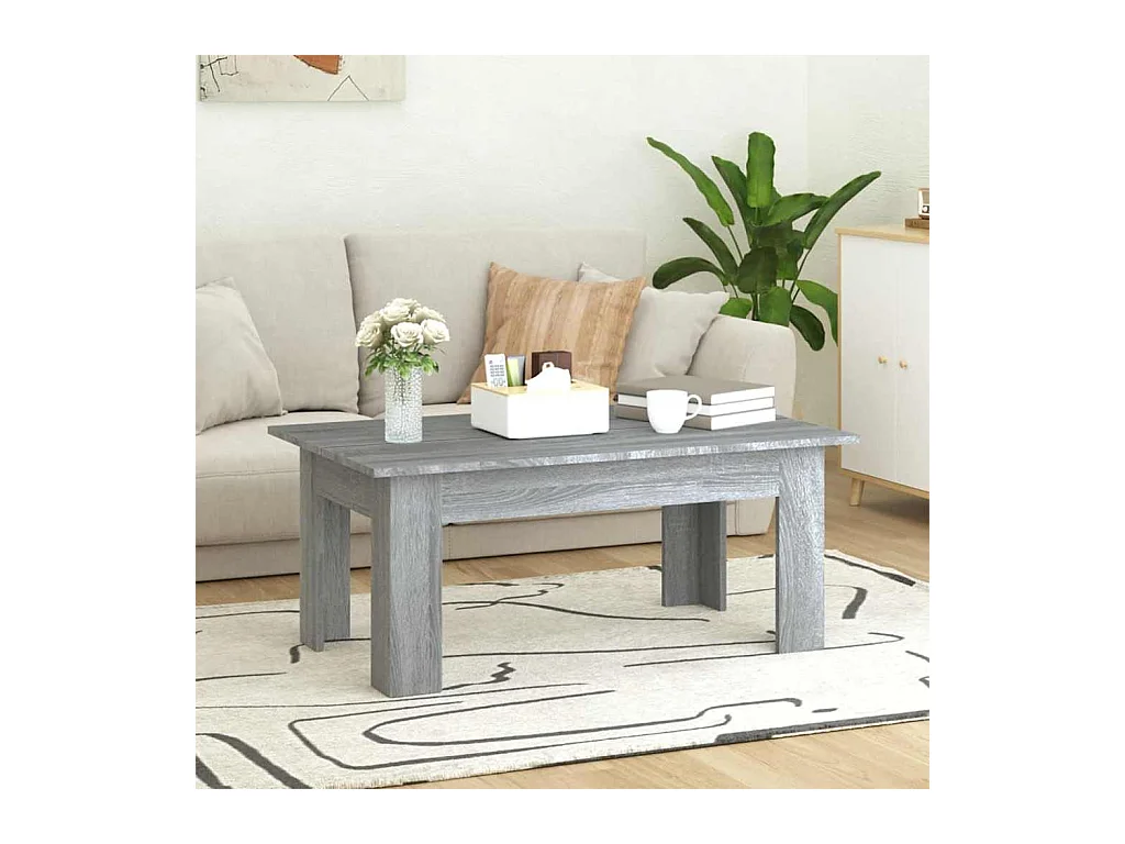 Tavolino Sonoma grigio 100x60x42 cm in legno ingegnerizzato