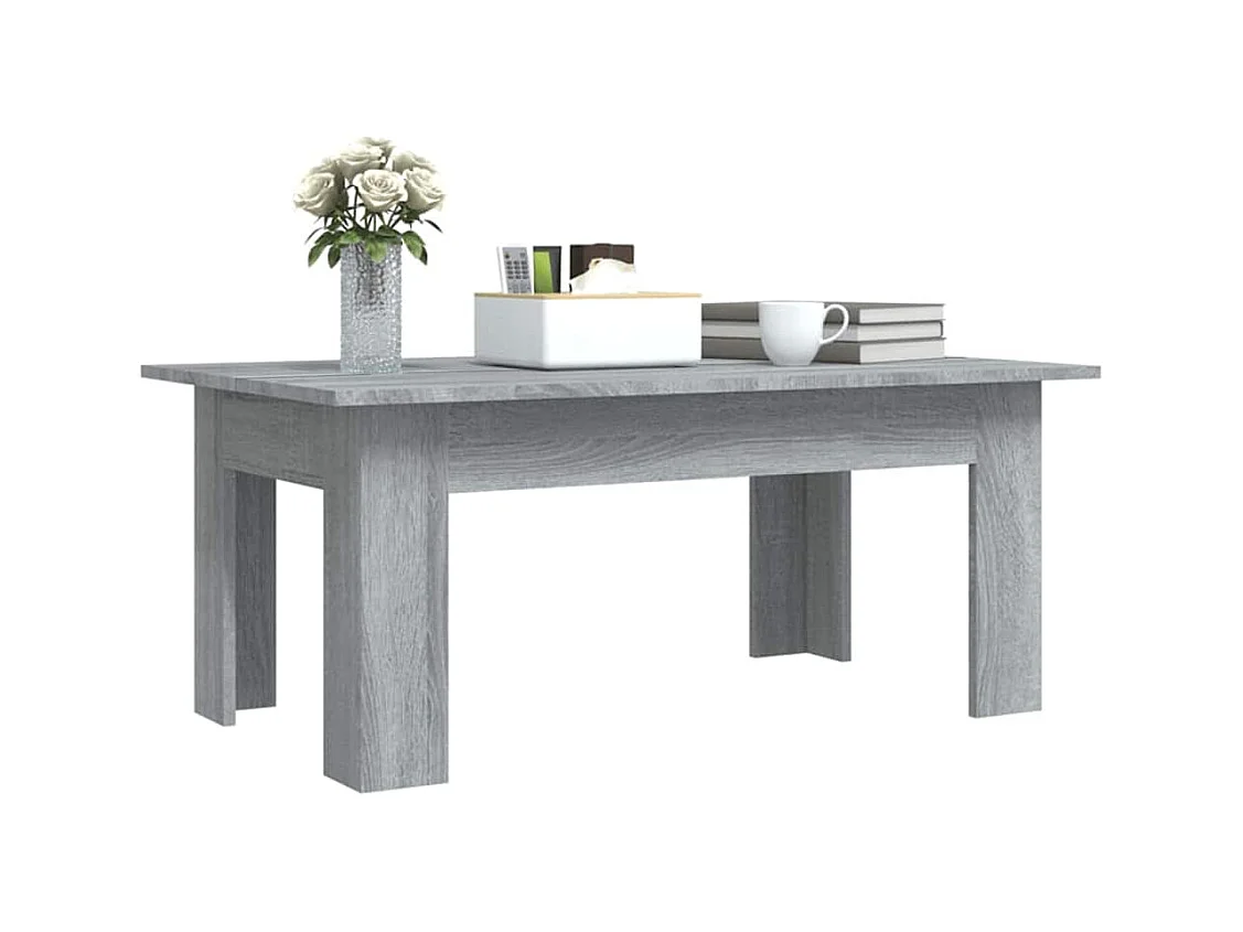Tavolino Sonoma grigio 100x60x42 cm in legno ingegnerizzato